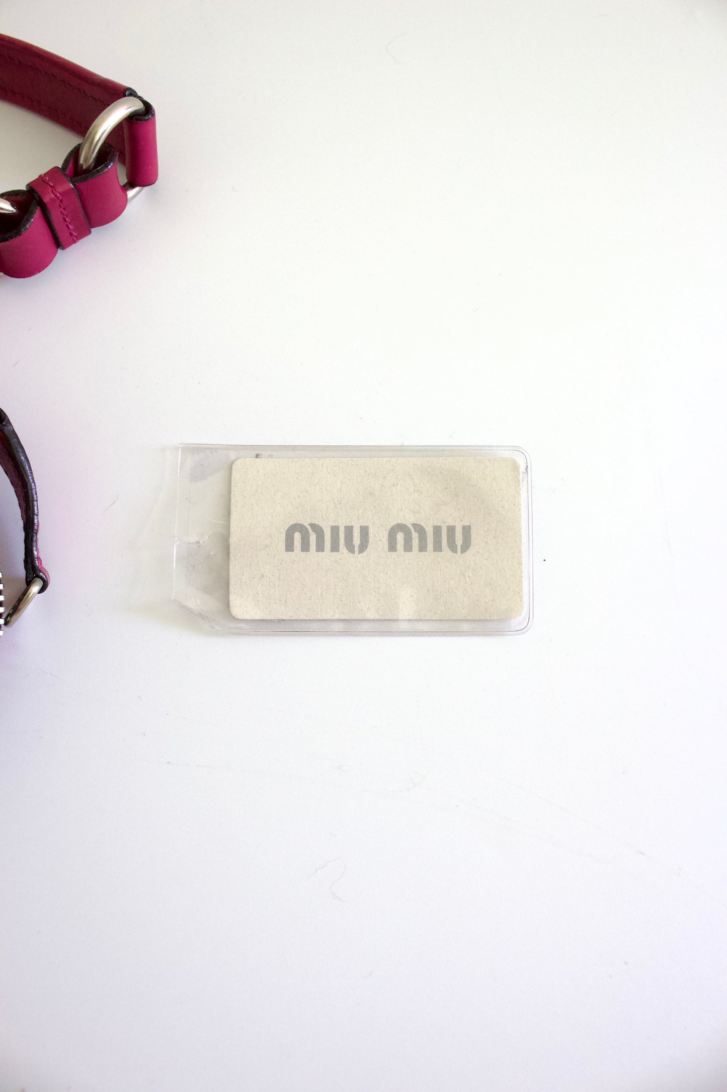 Miu Miu pink leather shoulder baguette