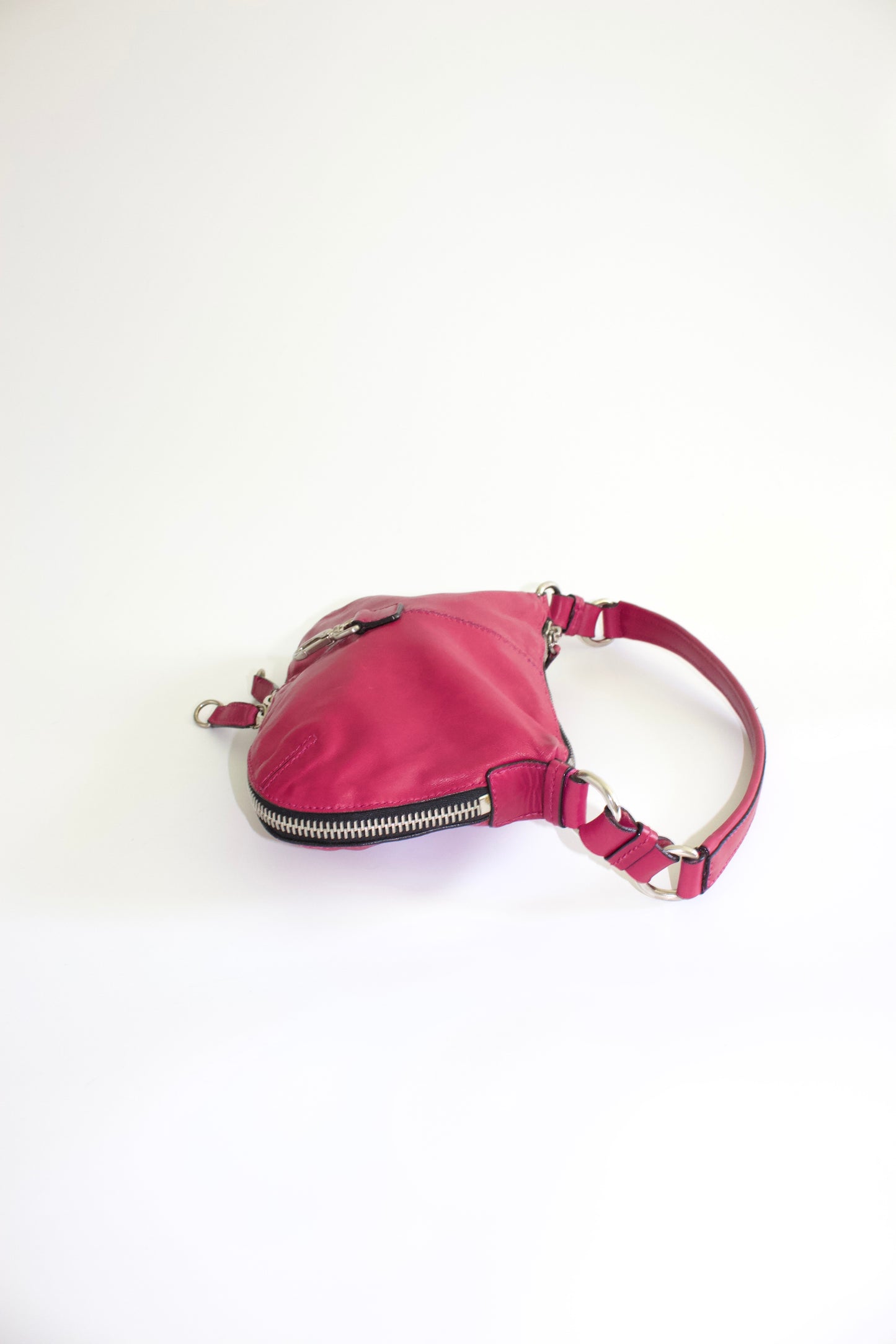 Miu Miu pink leather shoulder baguette