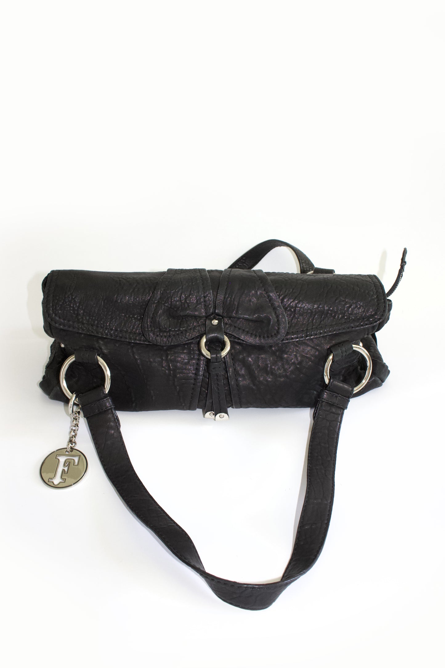 GF Ferre black leather shoulder bag