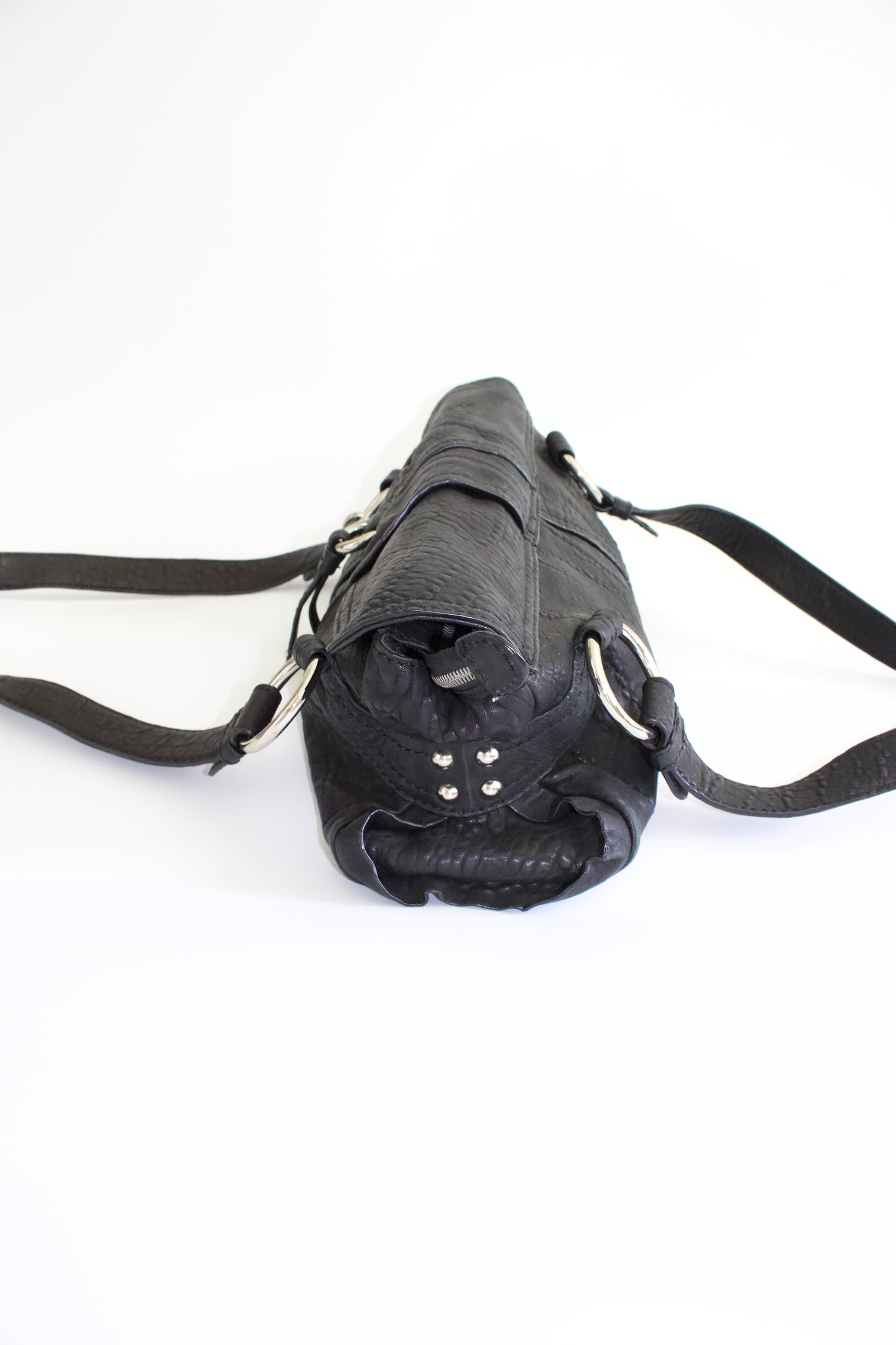 GF Ferre black leather shoulder bag