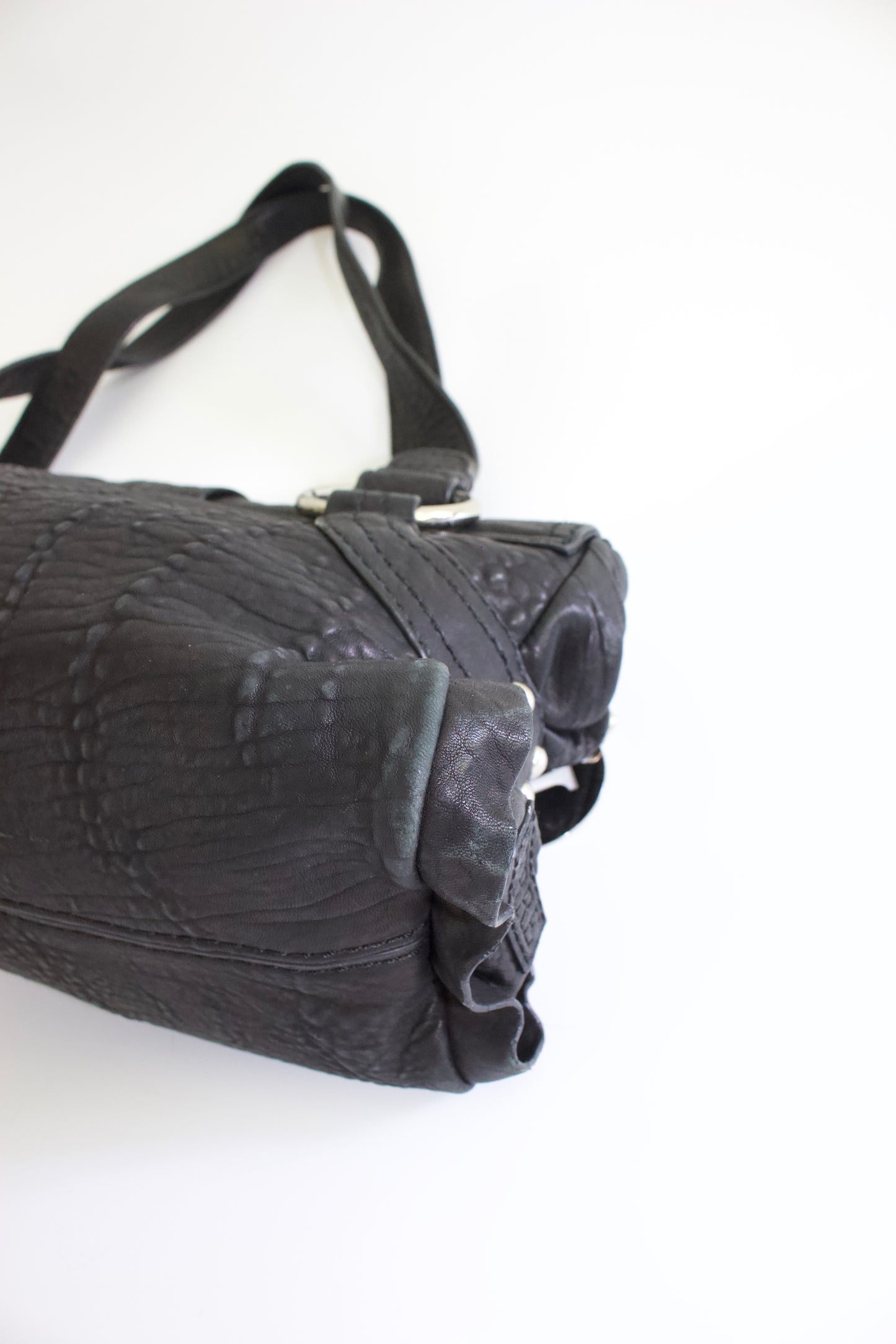 GF Ferre black leather shoulder bag
