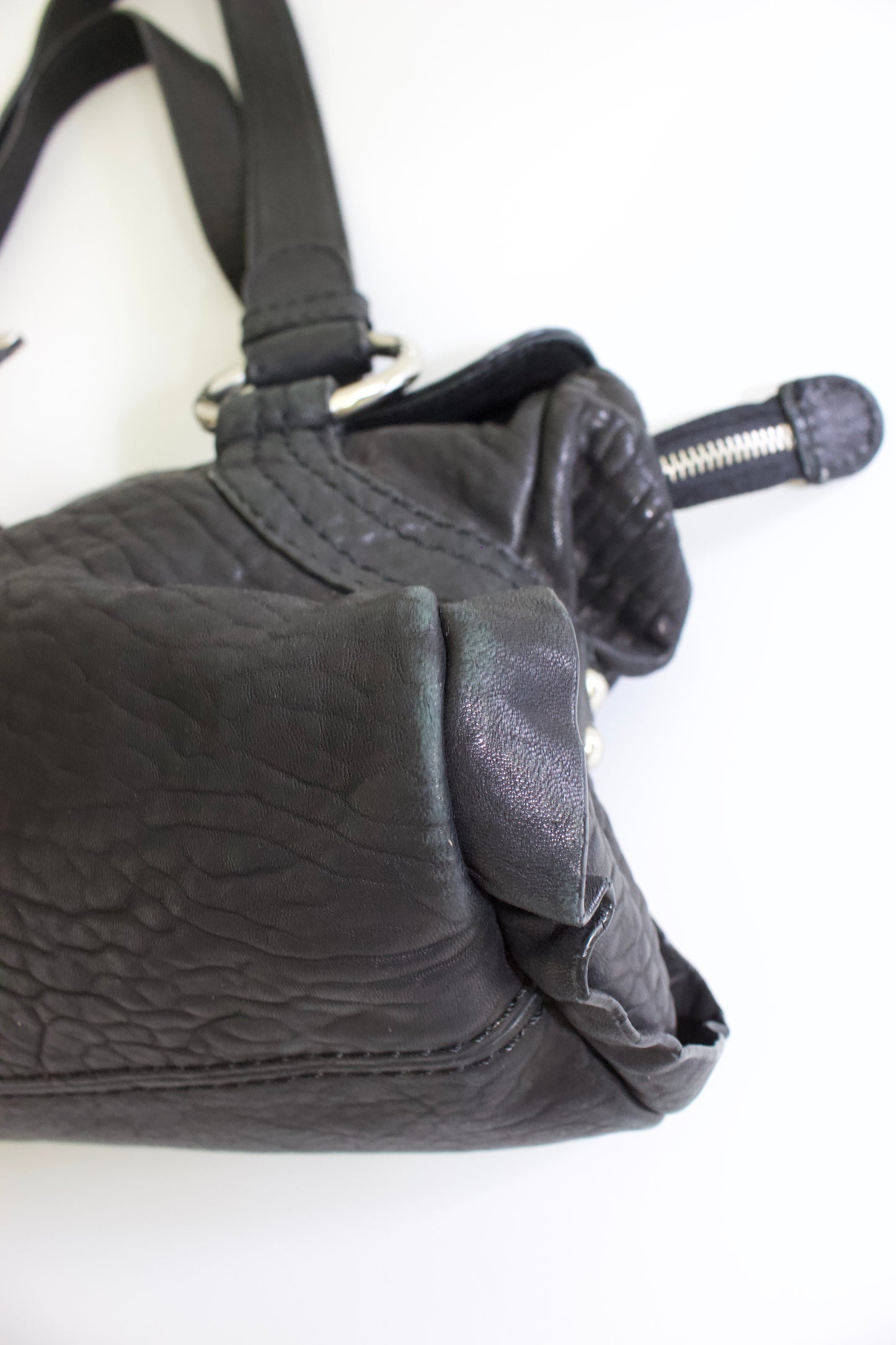 GF Ferre black leather shoulder bag