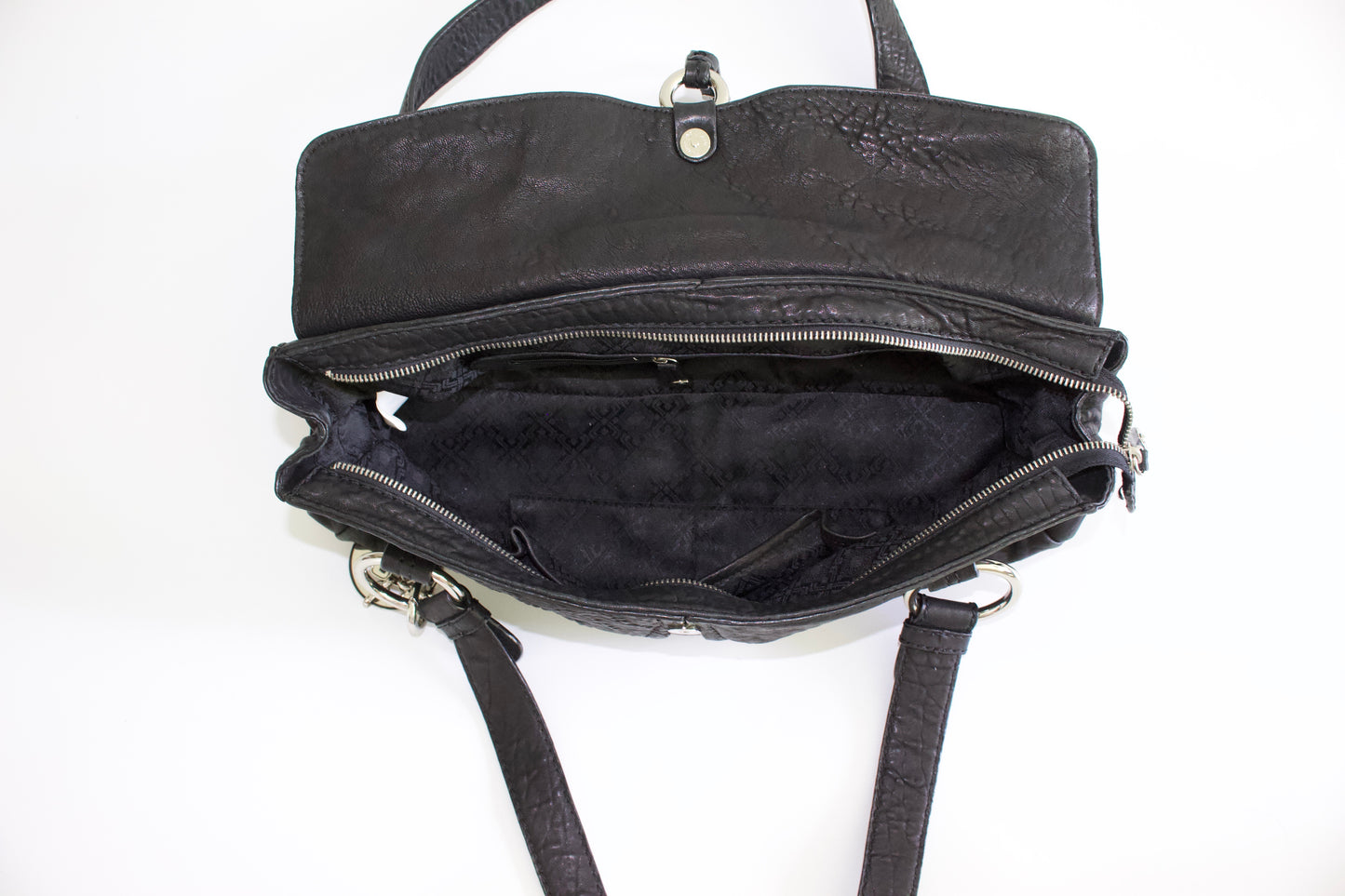 GF Ferre black leather shoulder bag