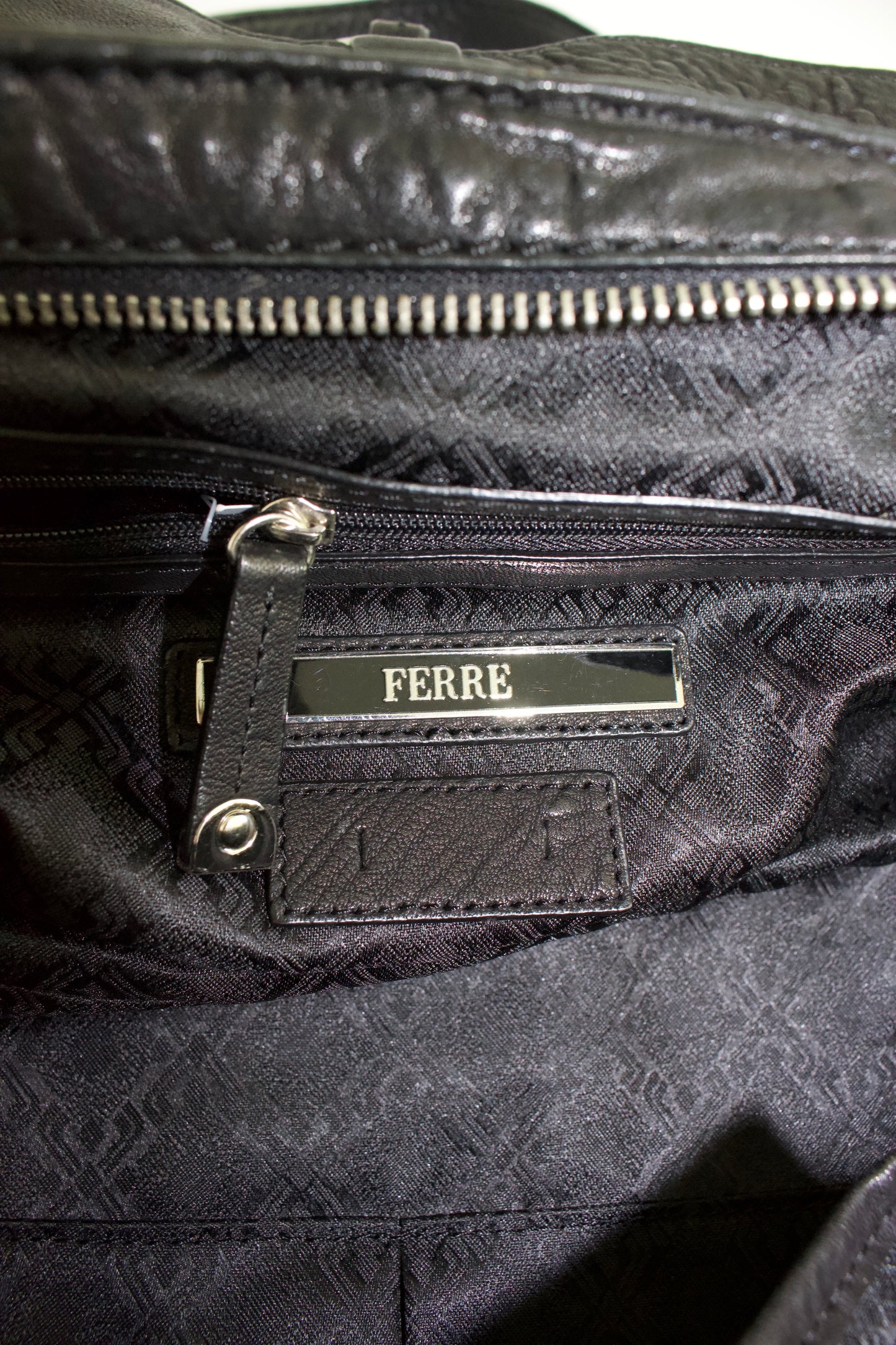GF Ferre black leather shoulder bag
