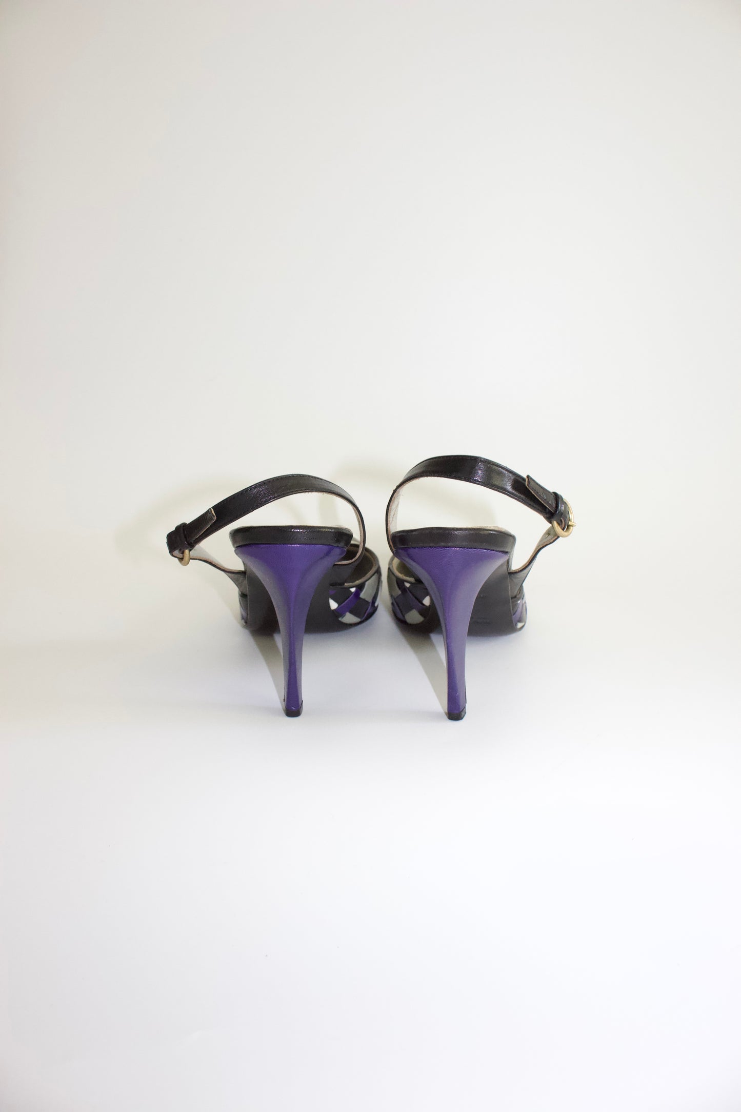 Miu Miu SS 2001 blue and white heels