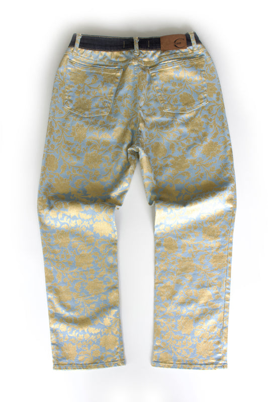 Roberto Cavalli golden floral jeans