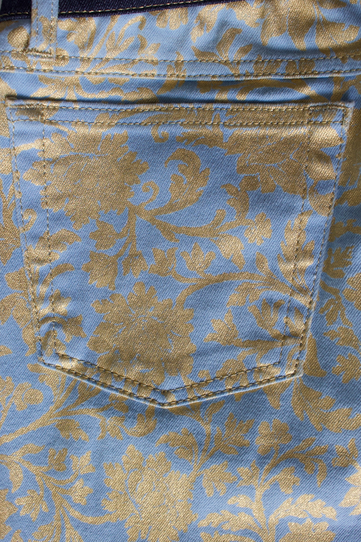 Roberto Cavalli golden floral jeans