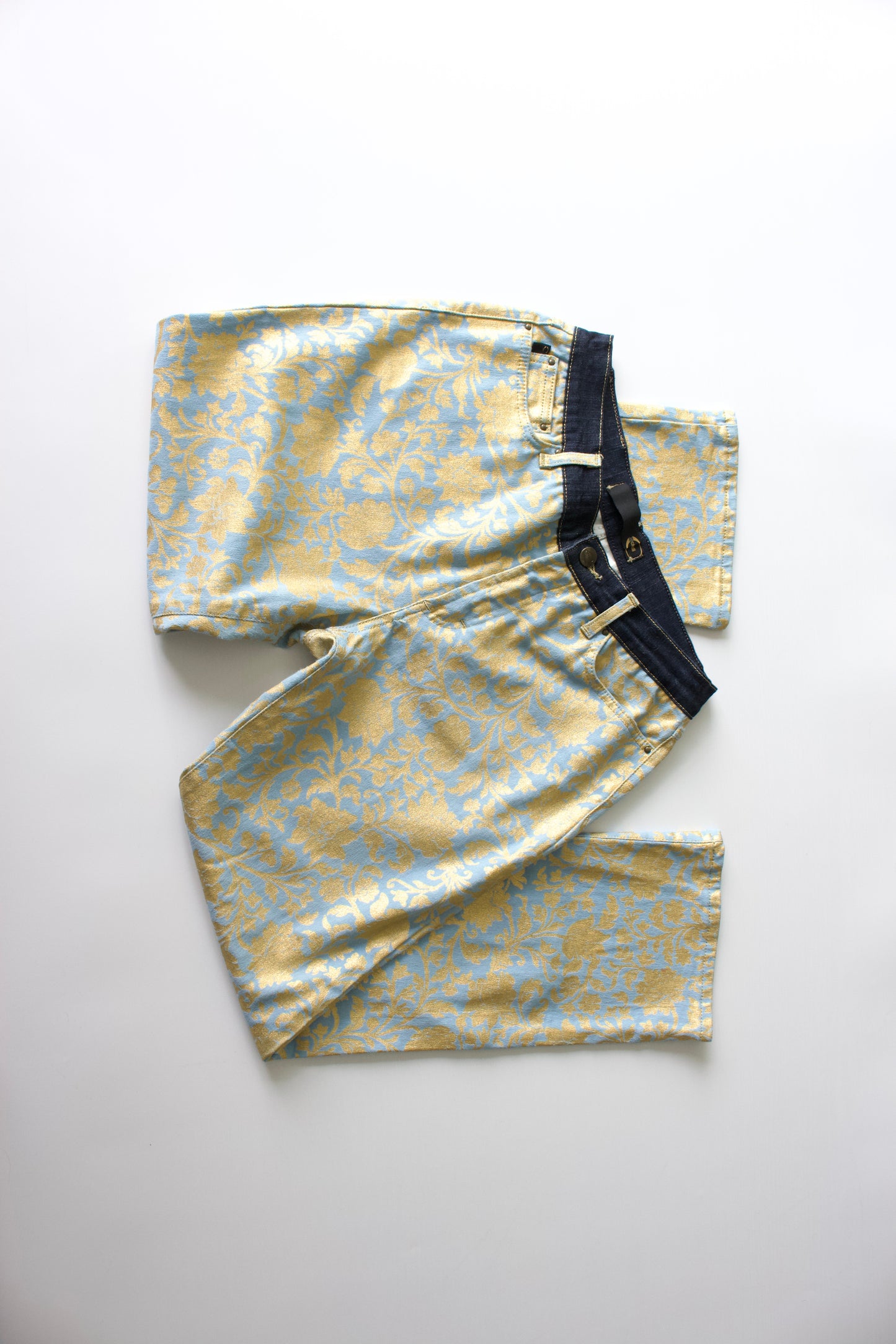 Roberto Cavalli golden floral jeans
