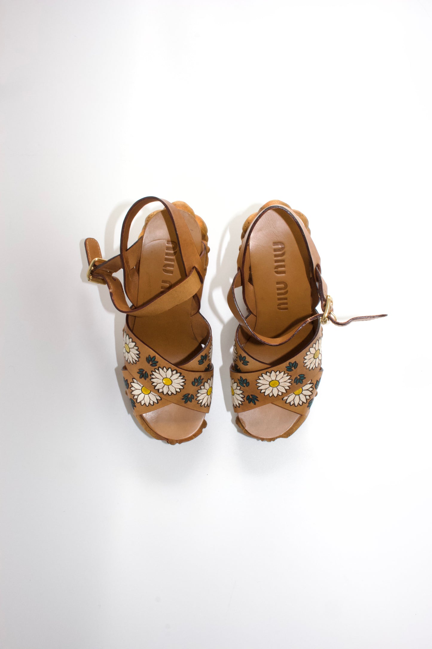 Miu Miu SS 2020 carved wedge sandals