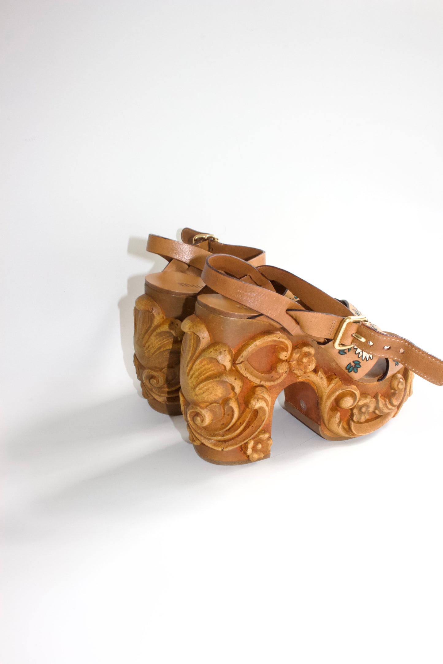 Miu Miu SS 2020 carved wedge sandals