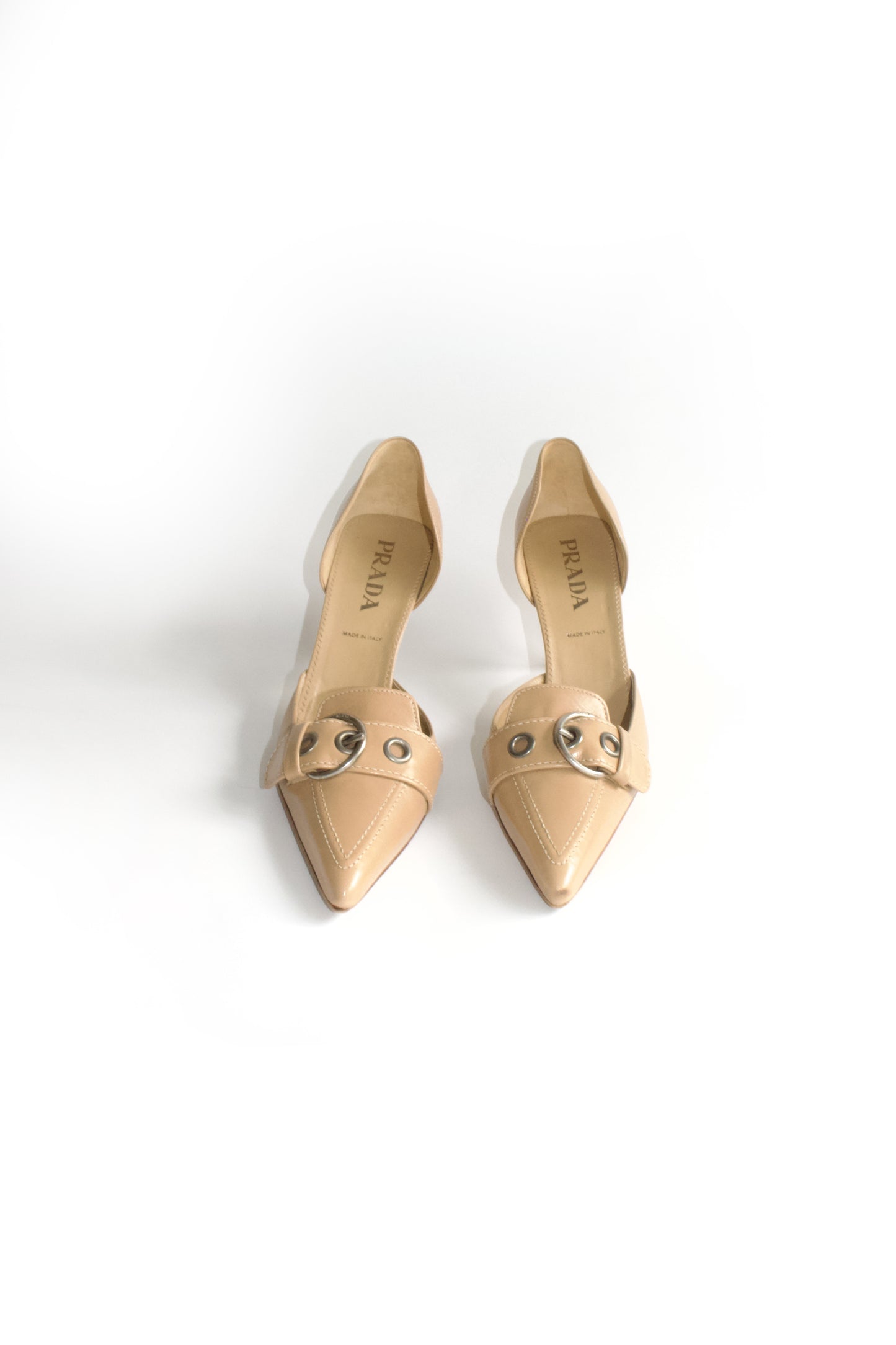 Prada SS 2002 beige leather heels