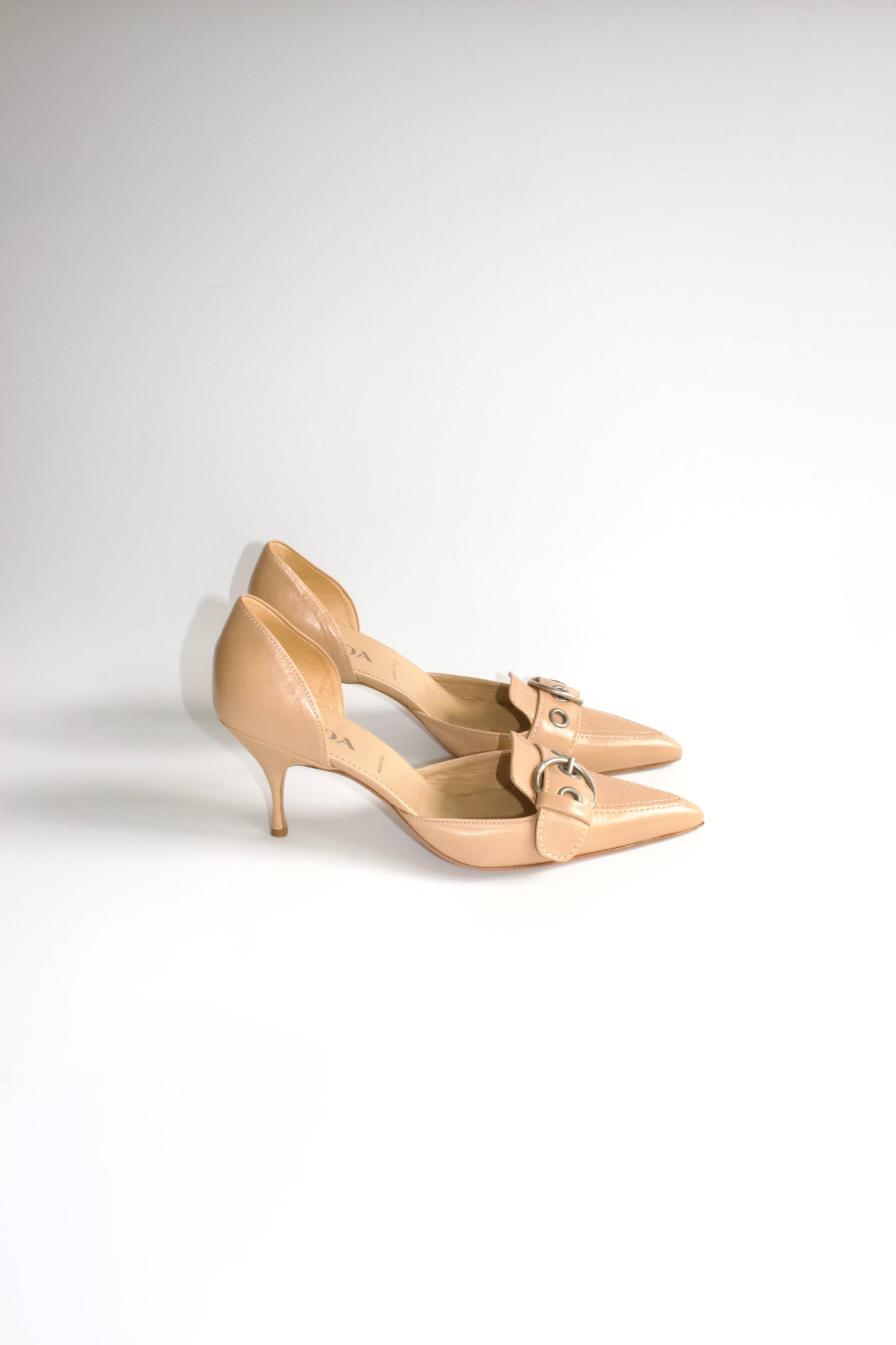 Prada SS 2002 beige leather heels