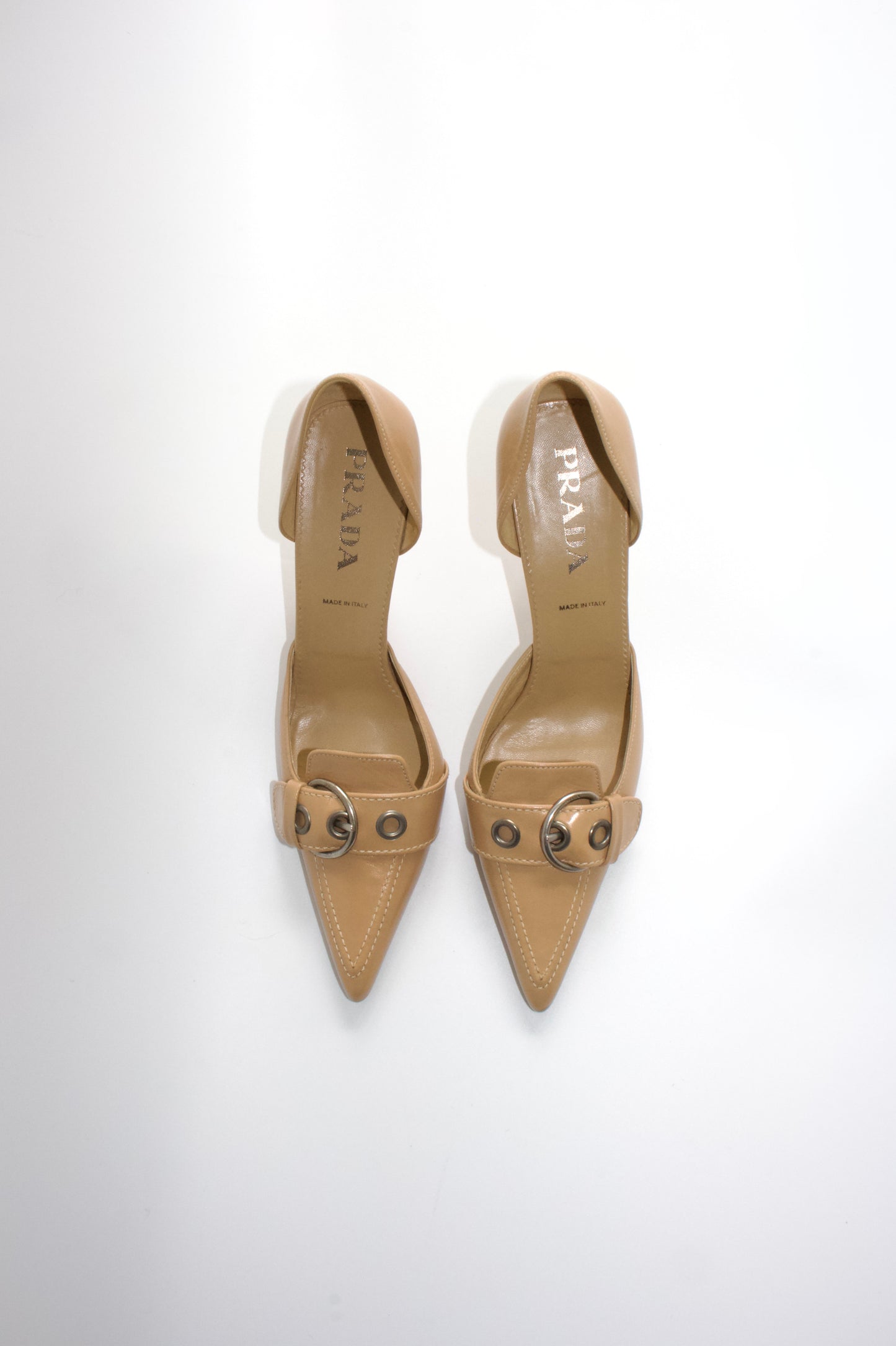 Prada SS 2002 beige leather heels
