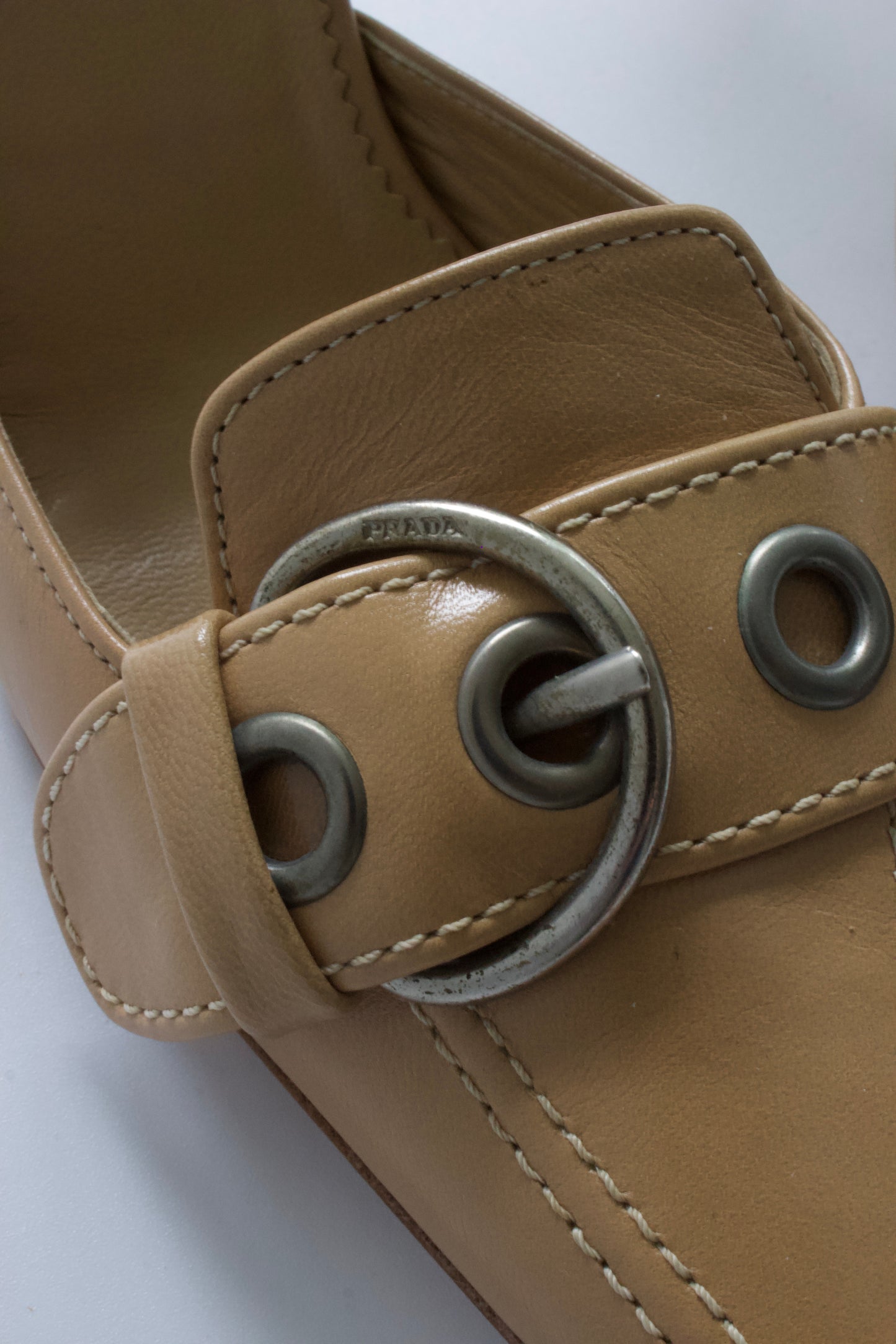Prada SS 2002 beige leather heels