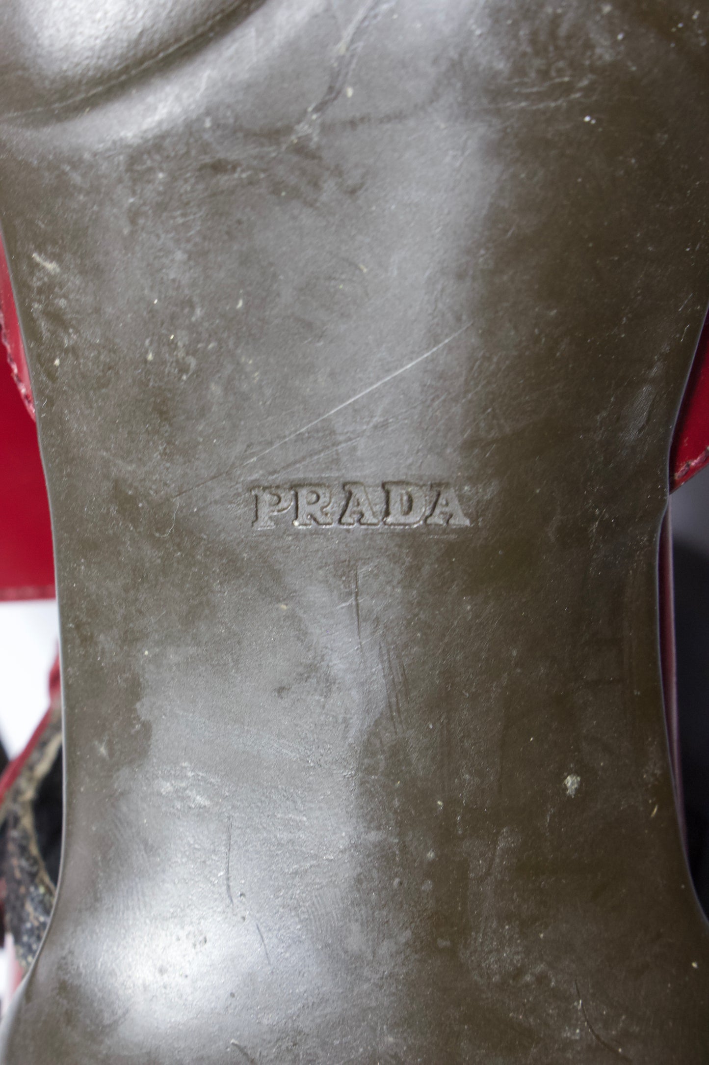 Prada SS 2000 red leather kitten heels