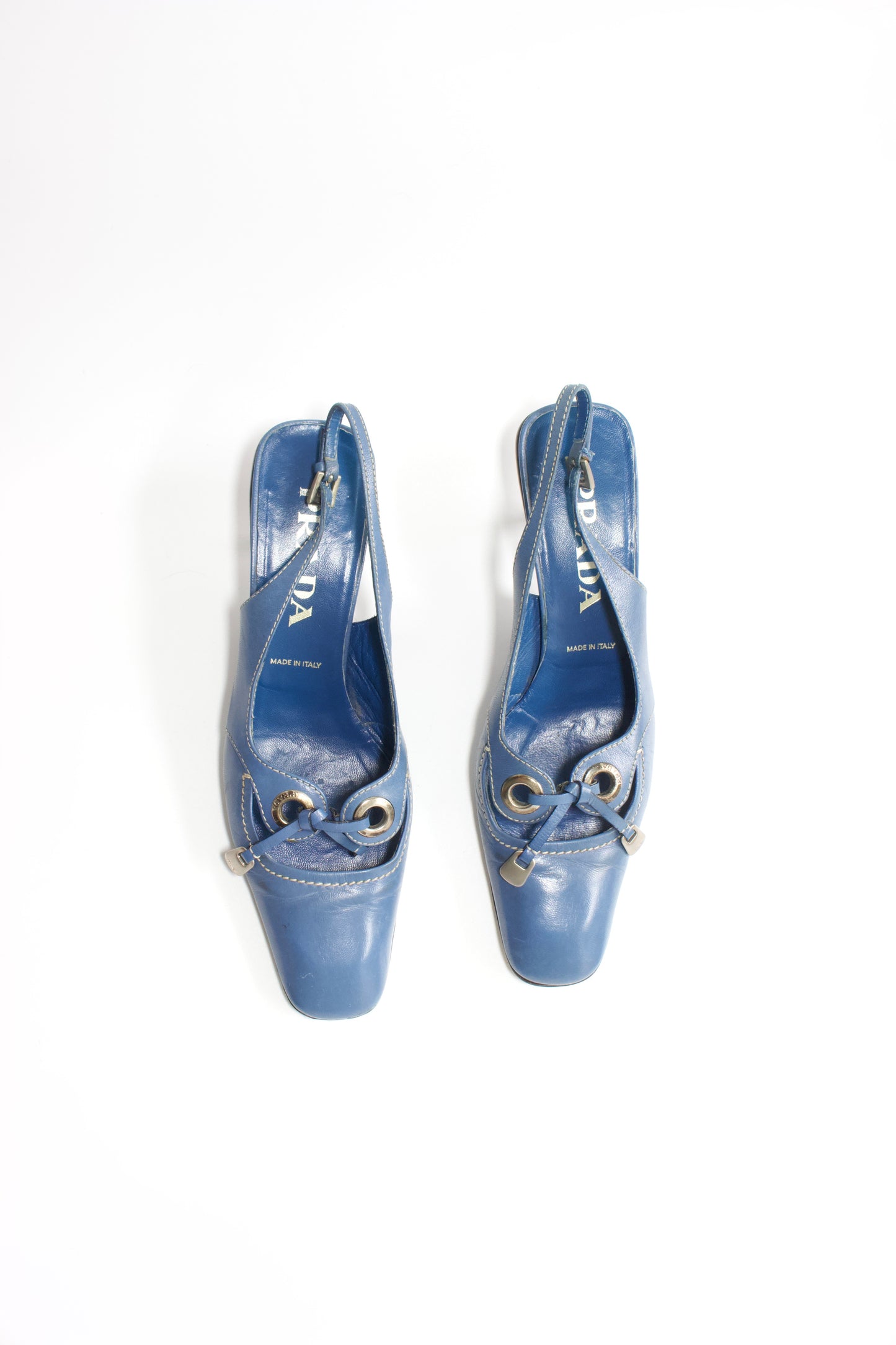 Prada 2000s azzure kitten heels