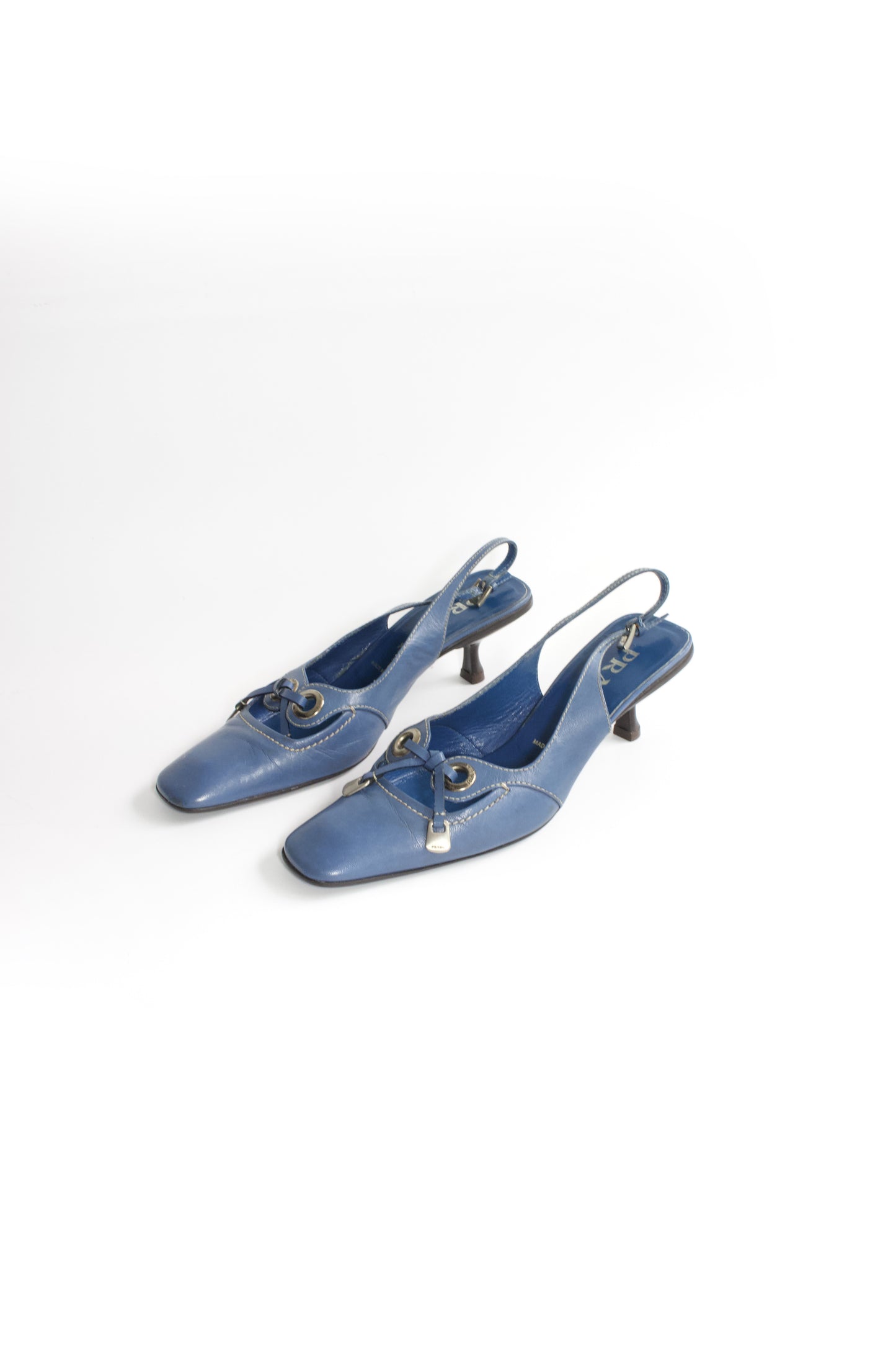 Prada 2000s azzure kitten heels