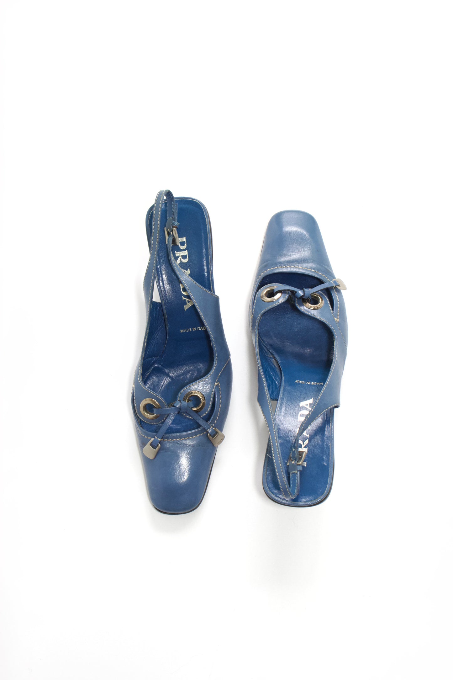 Prada 2000s azzure kitten heels