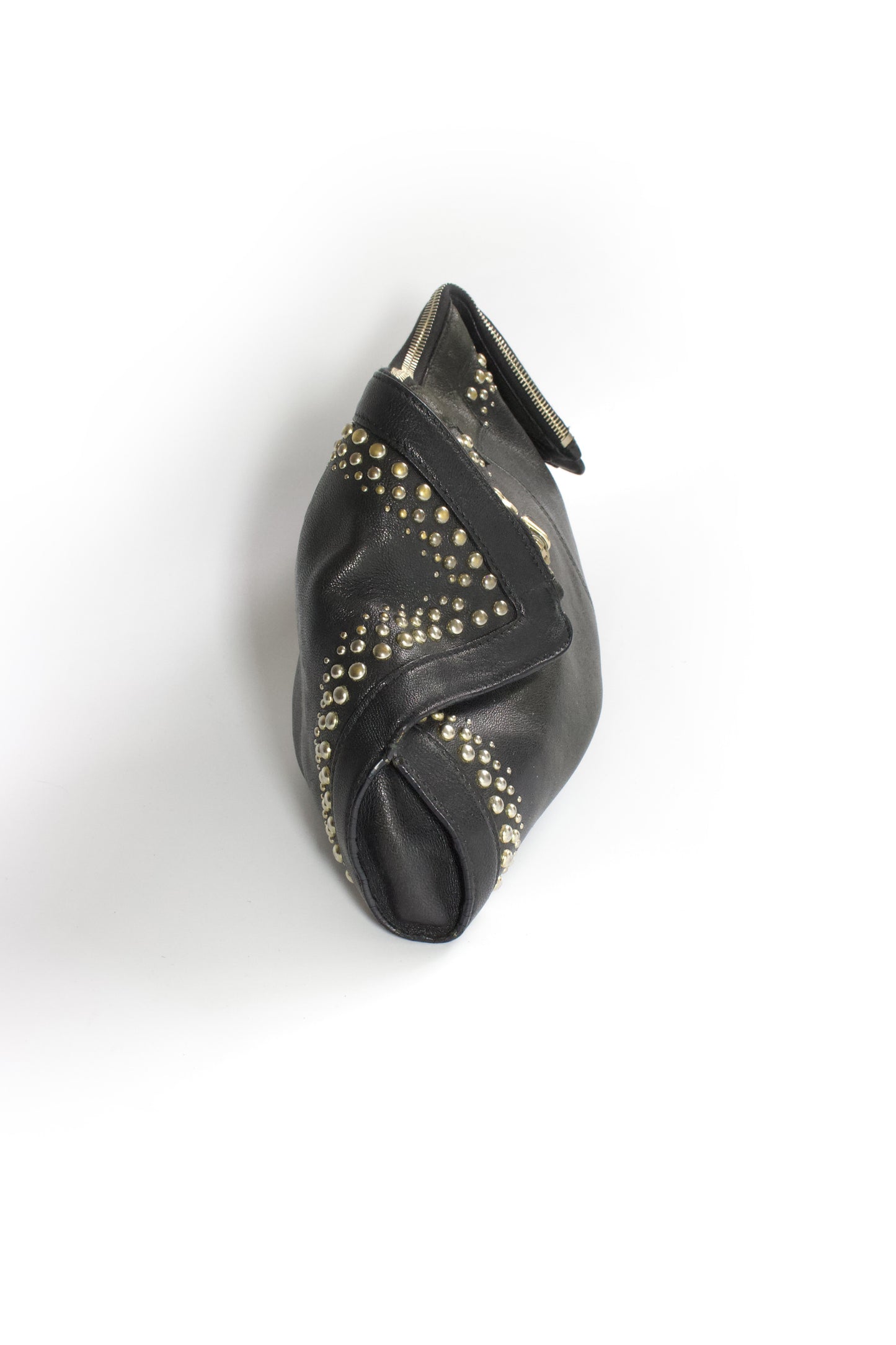 Alexander Mcqueen SS 2010 De Manta black leather clutch