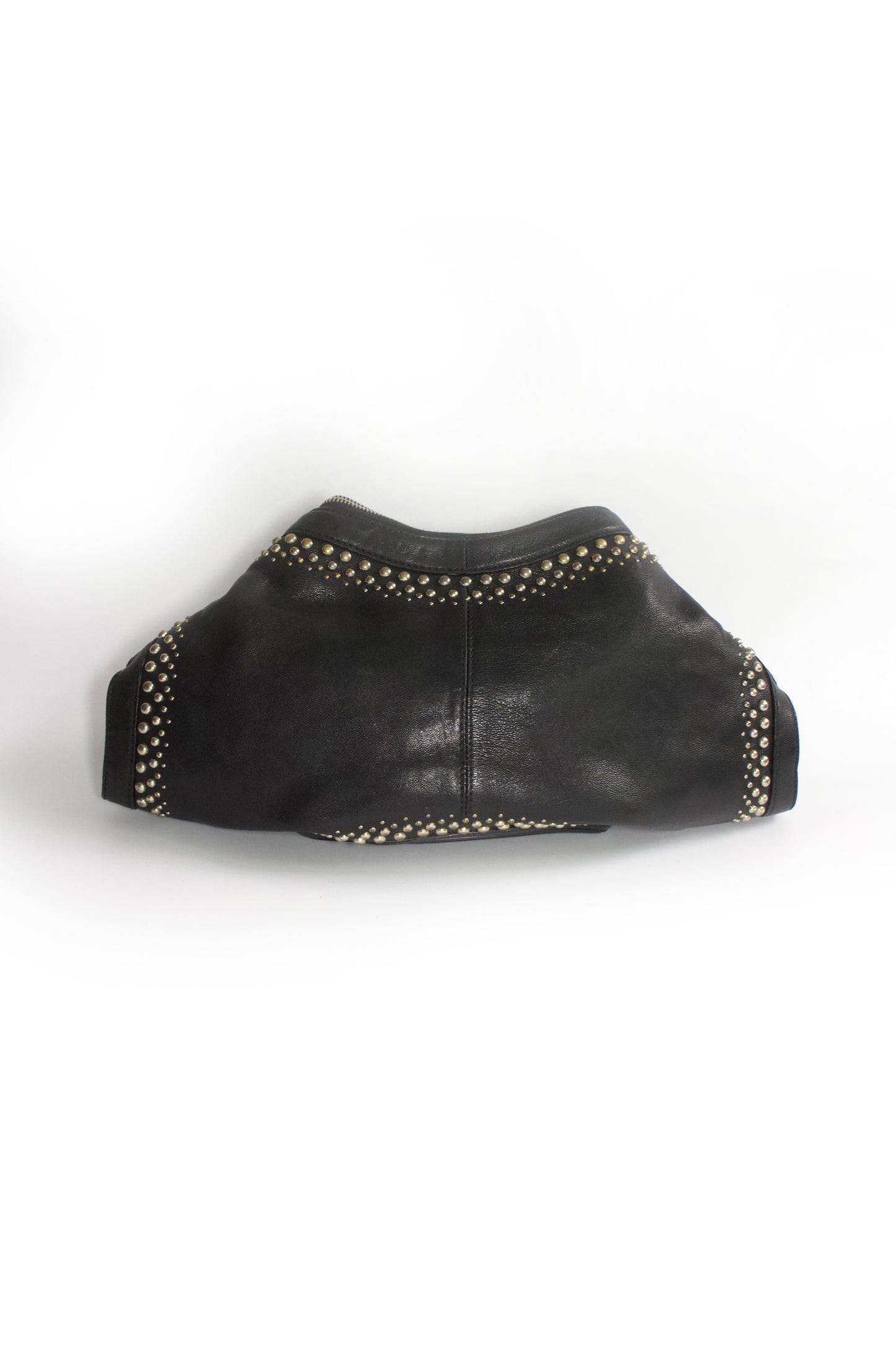 Alexander Mcqueen SS 2010 De Manta black leather clutch