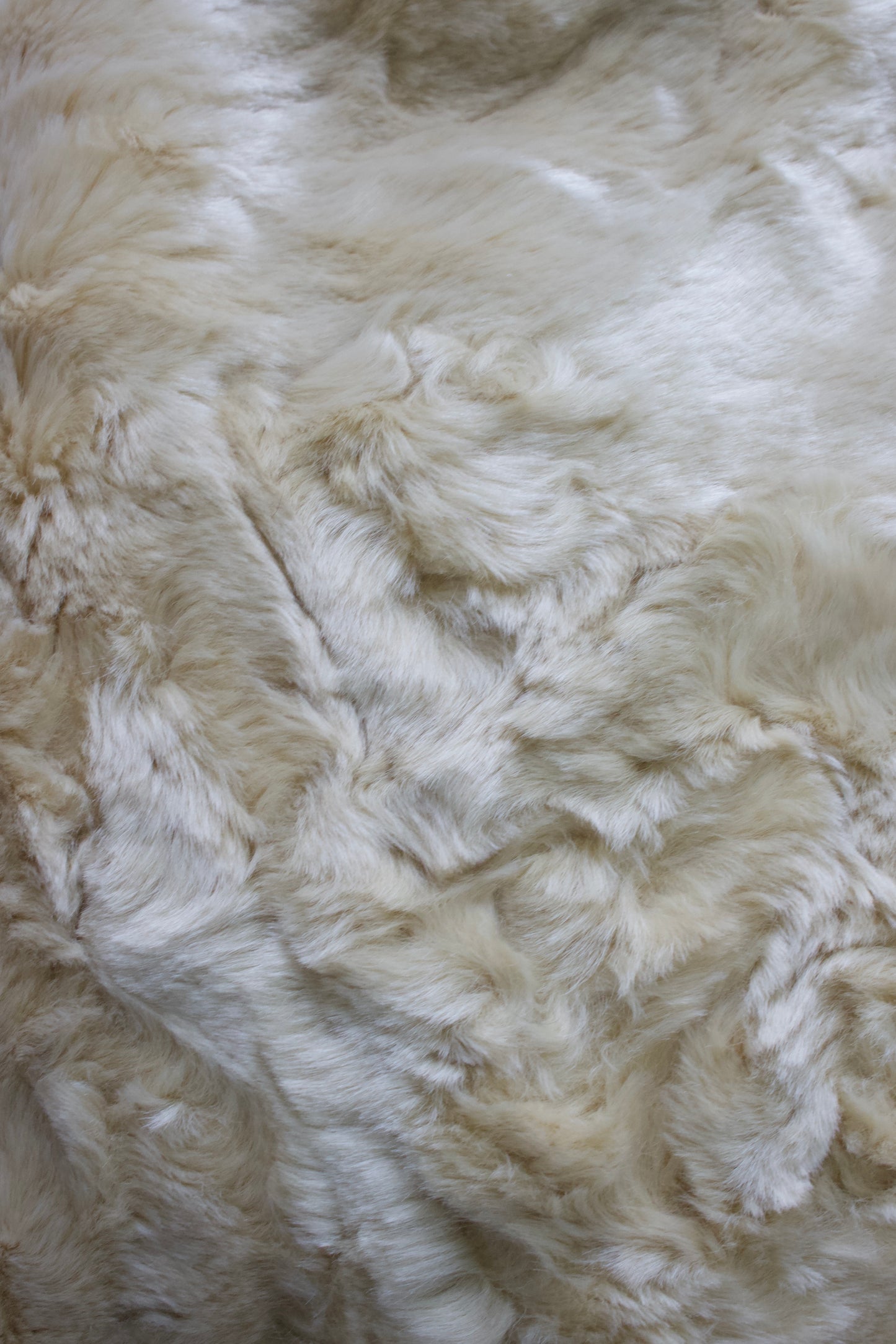 La Perla cream fur bag with bambo handles