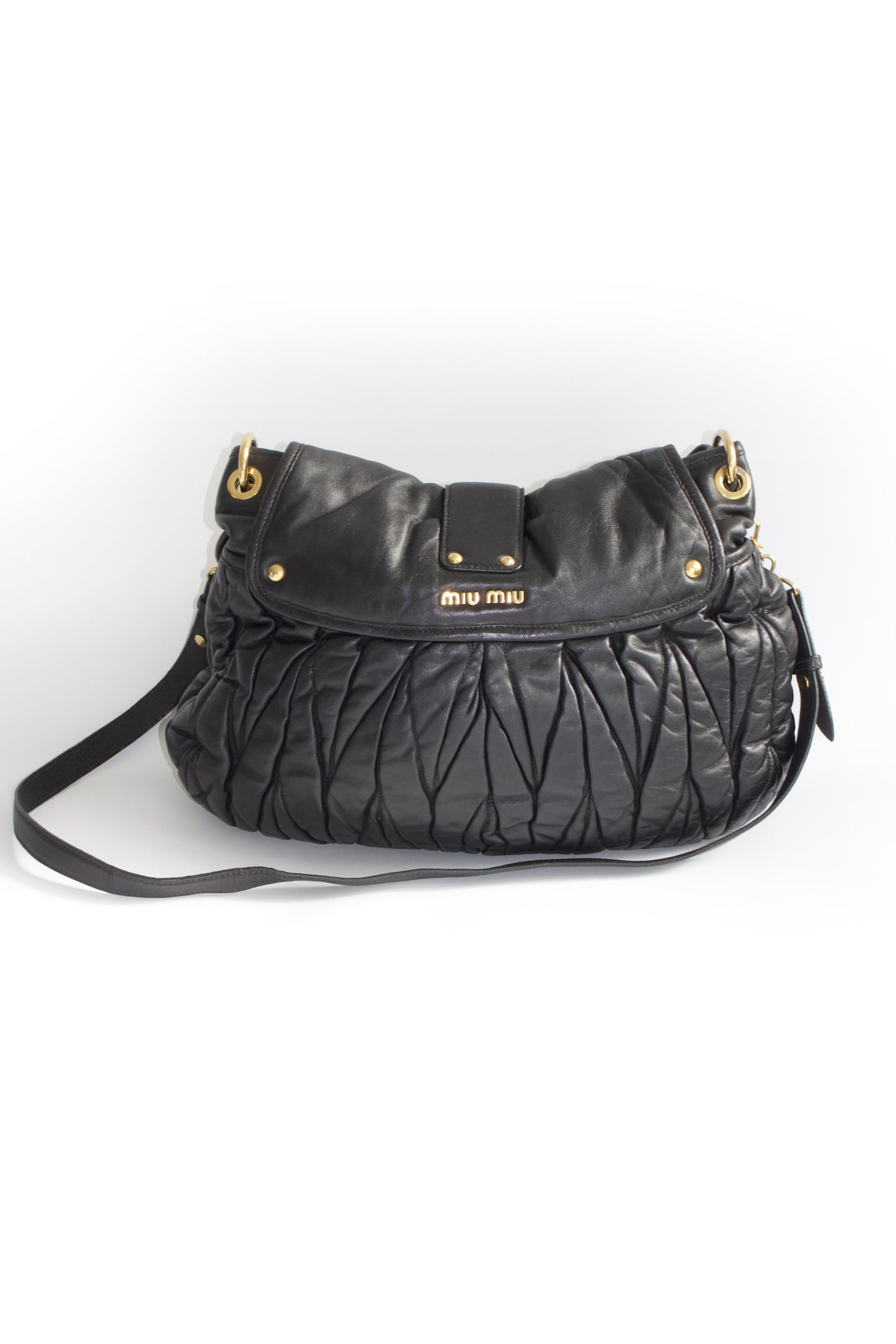 Miu Miu black matelasse Coffer crossbody bag