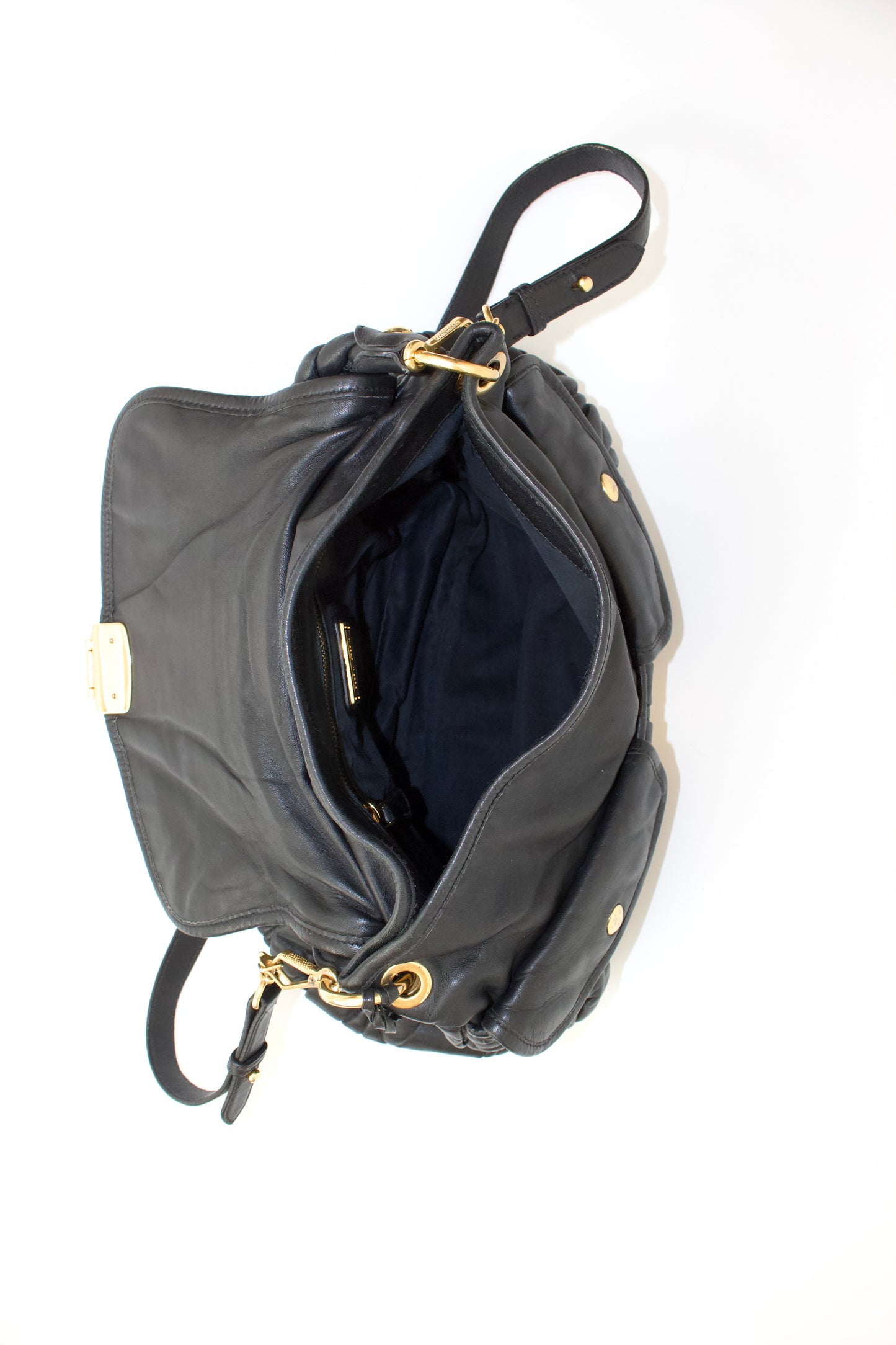 Miu Miu black matelasse Coffer crossbody bag