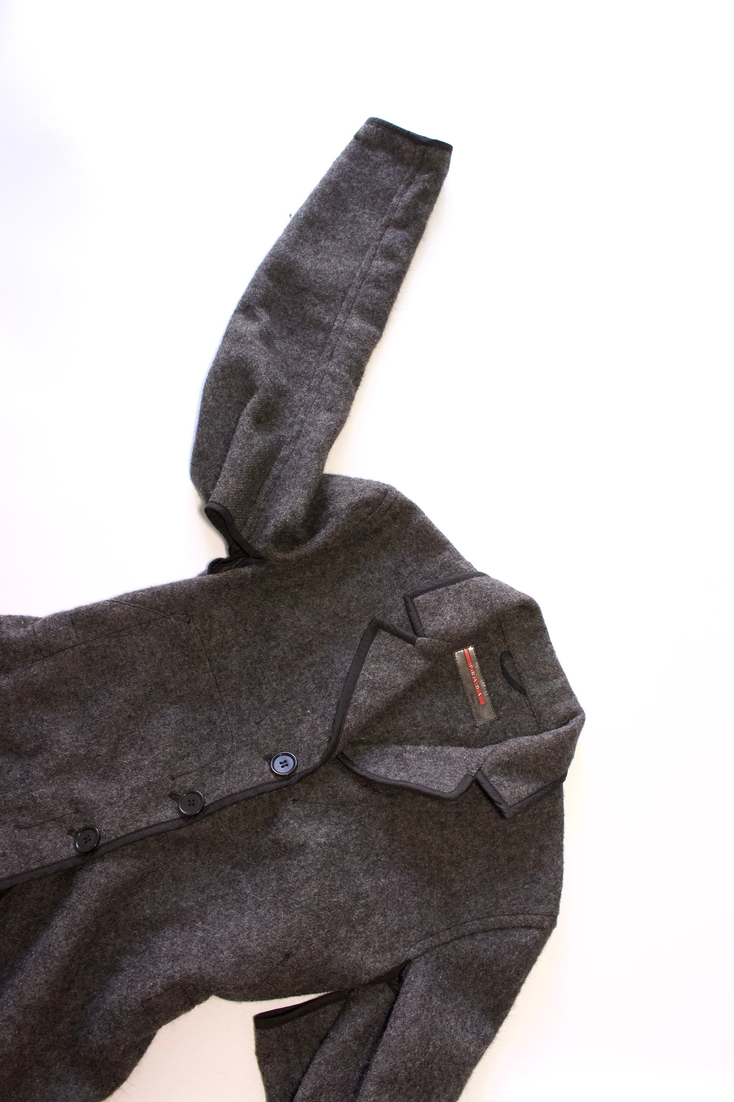 Prada 2000s grey wool blazer