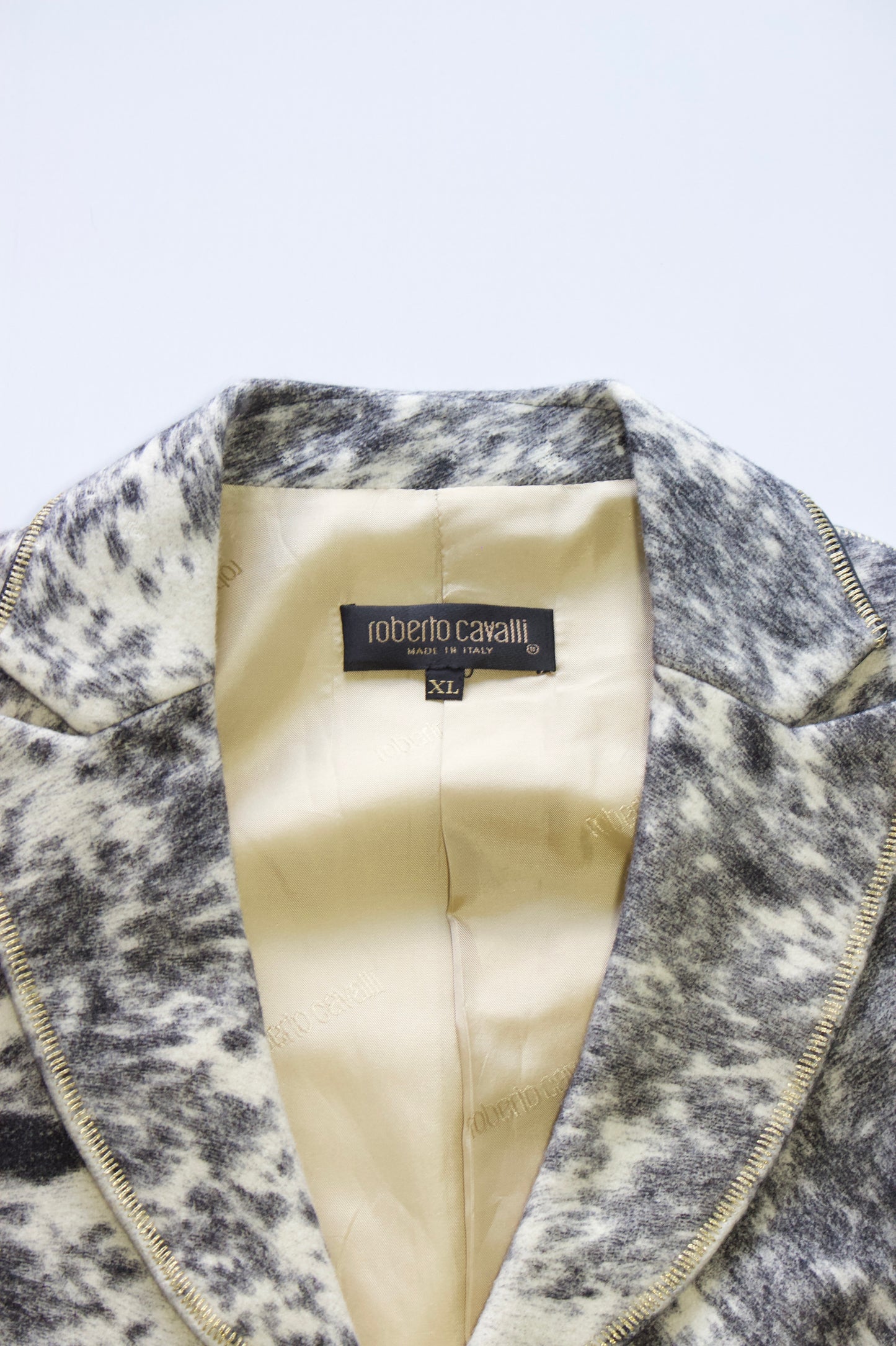 Roberto Cavalli FW 1999 wool & leather blazer