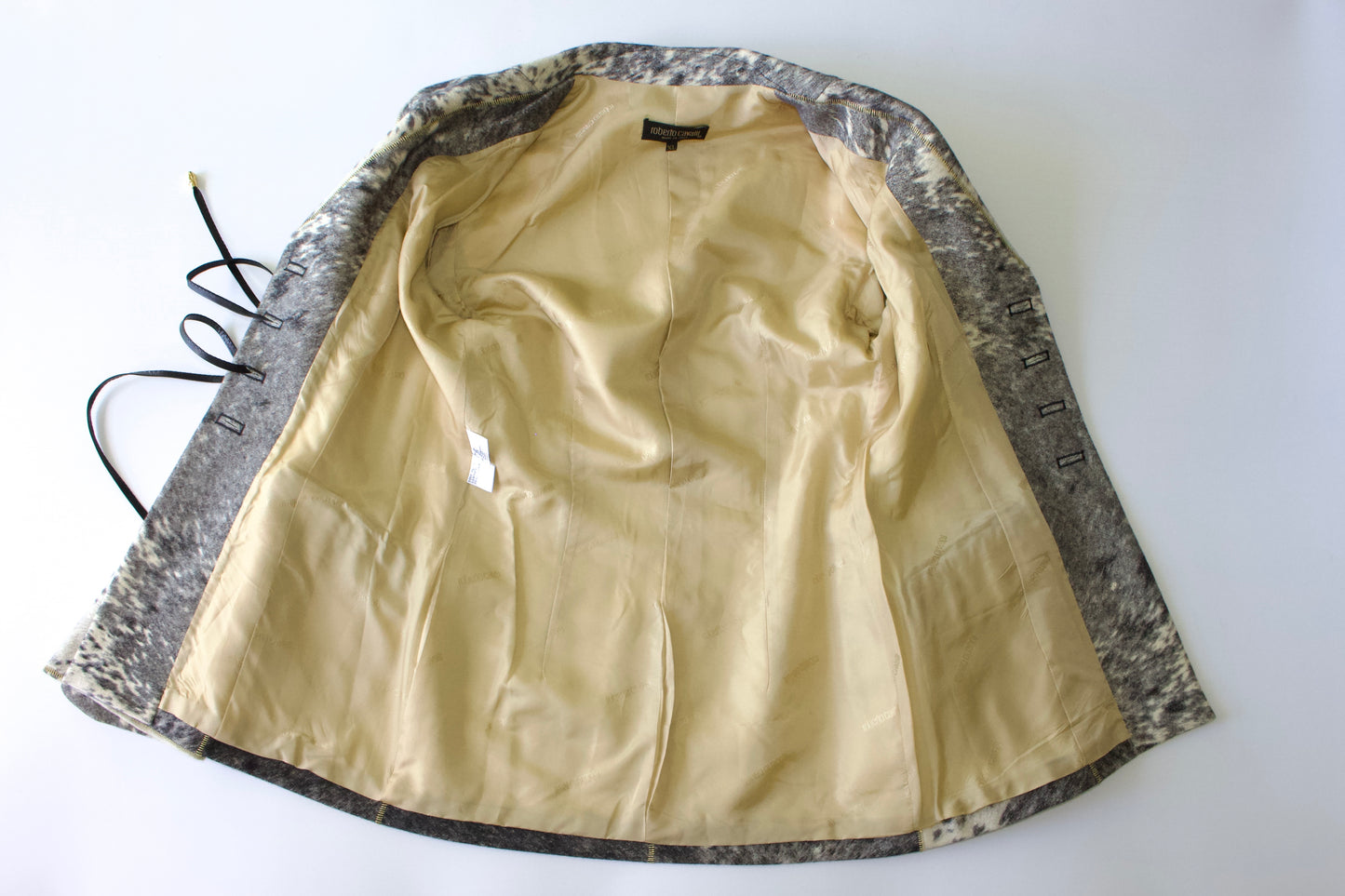 Roberto Cavalli FW 1999 wool & leather blazer