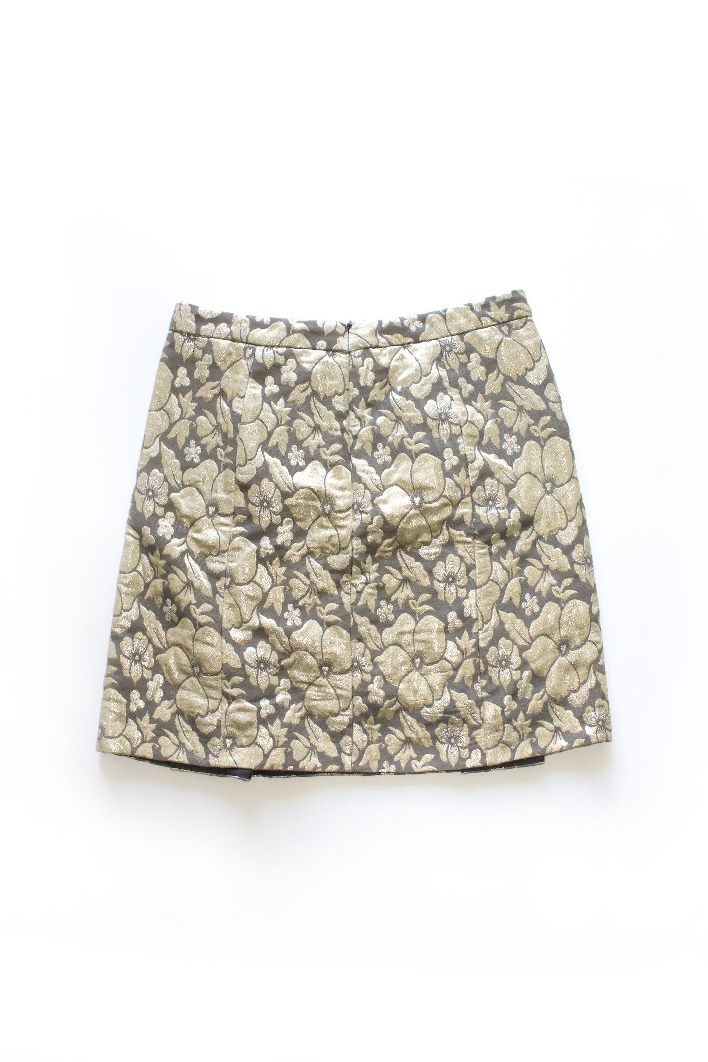 Miu Miu FW 2004 silver brocade skirt
