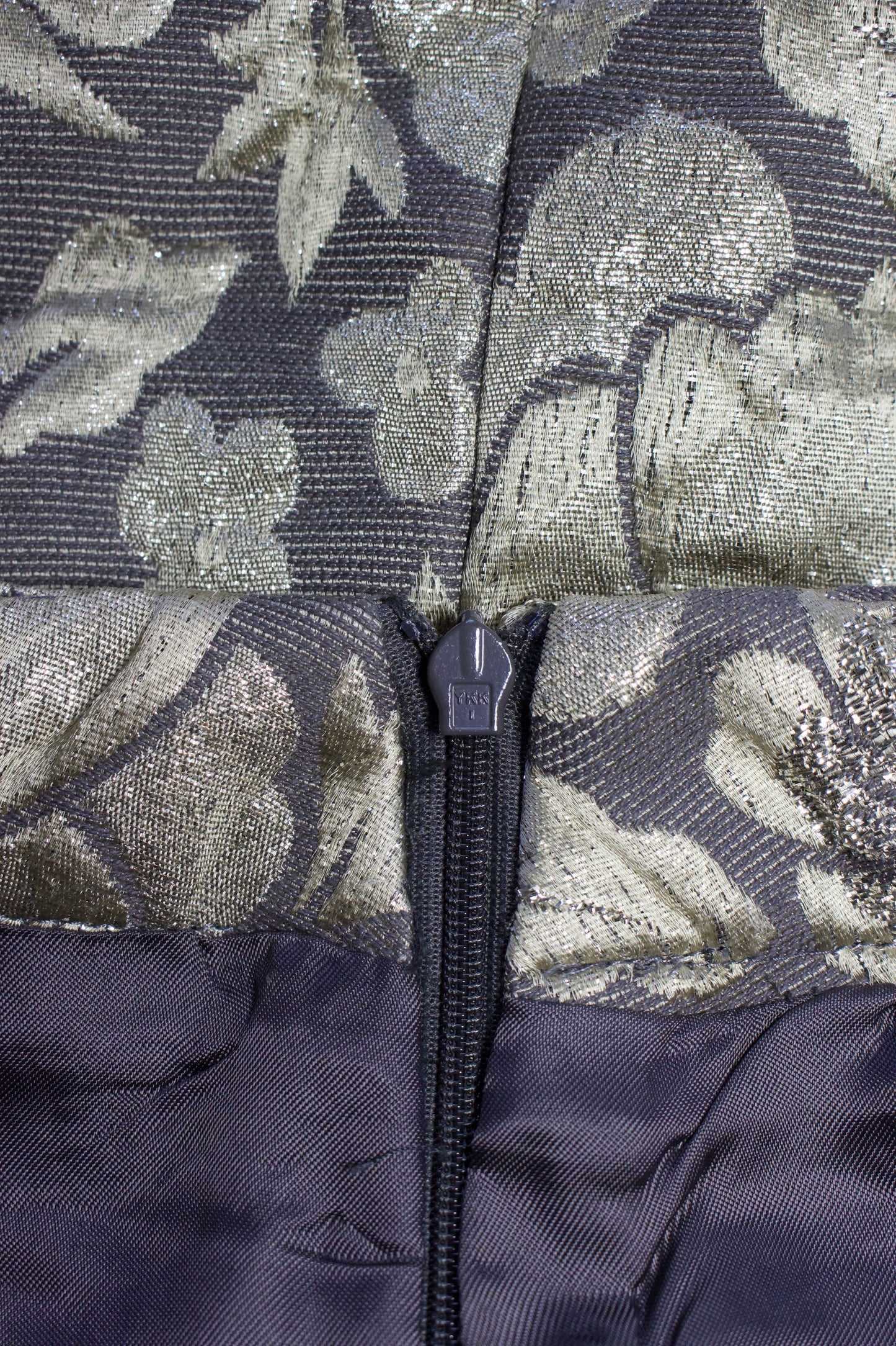 Miu Miu FW 2004 silver brocade skirt