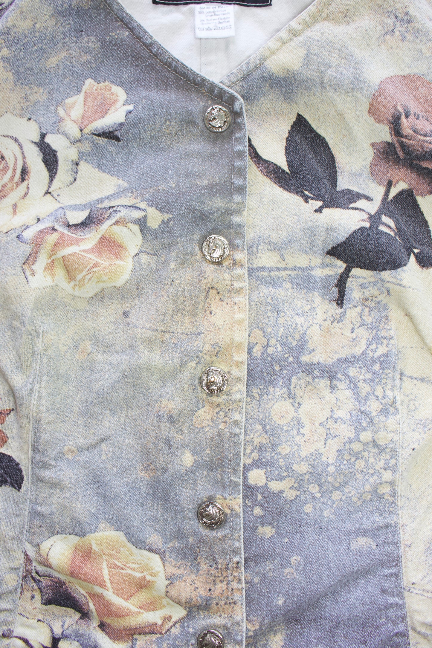 Roberto Cavalli FW 1994 Renaissance denim vest