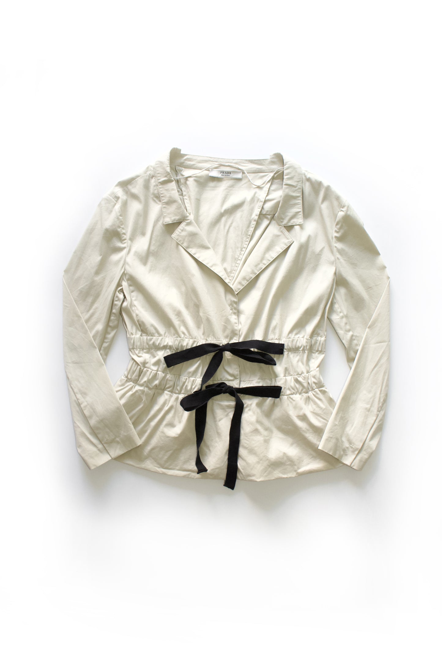 Prada SS 2009 cream blazer with tie details