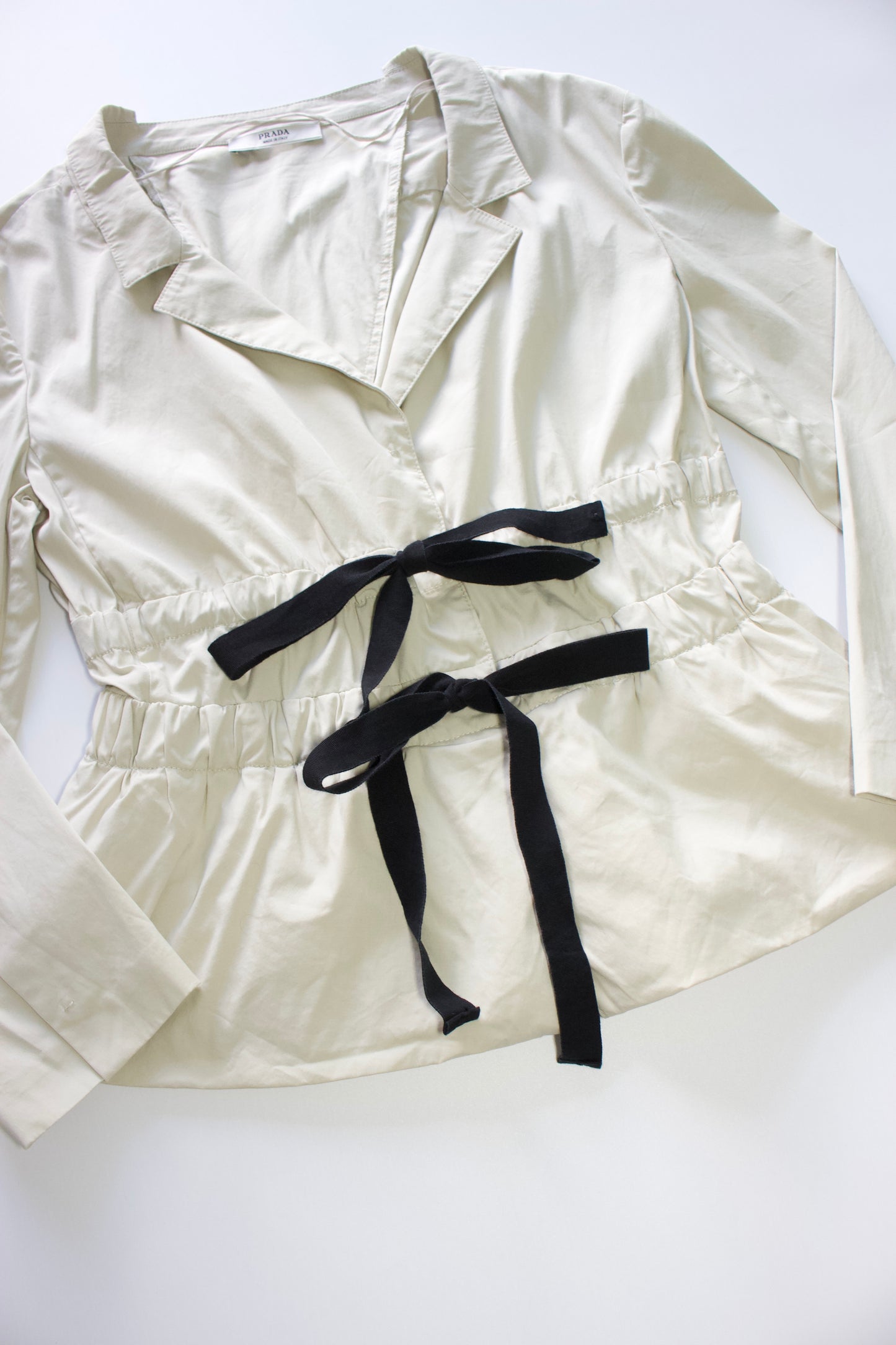 Prada SS 2009 cream blazer with tie details