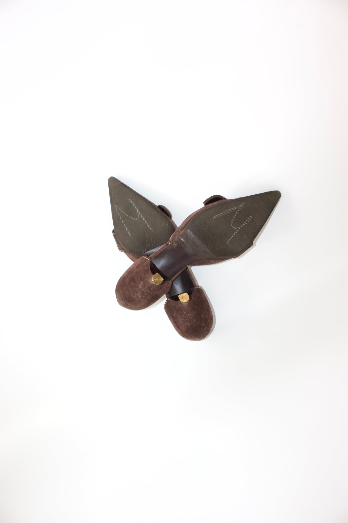 Prada SS 2002 brown suede kitten heels