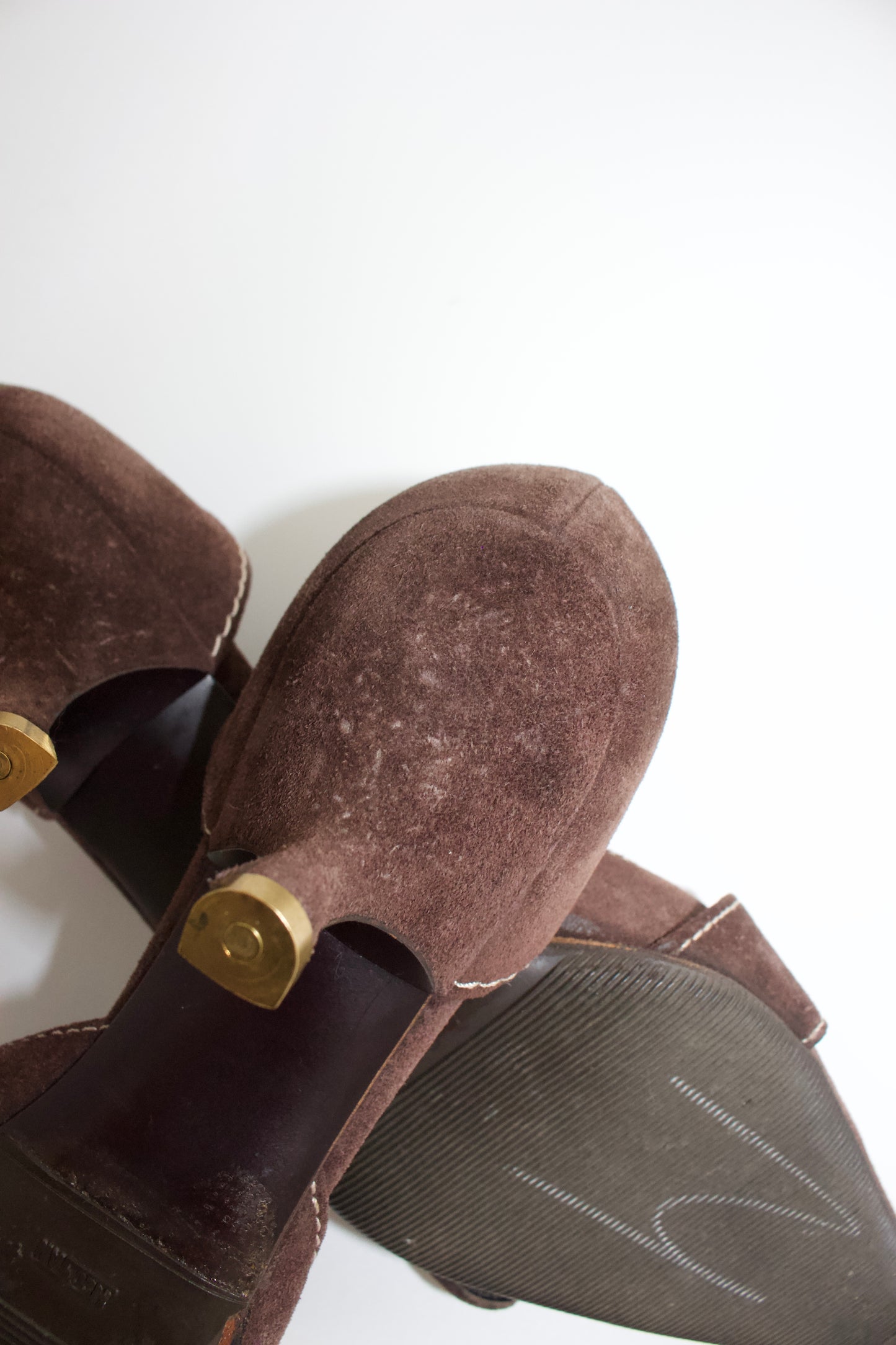 Prada SS 2002 brown suede kitten heels