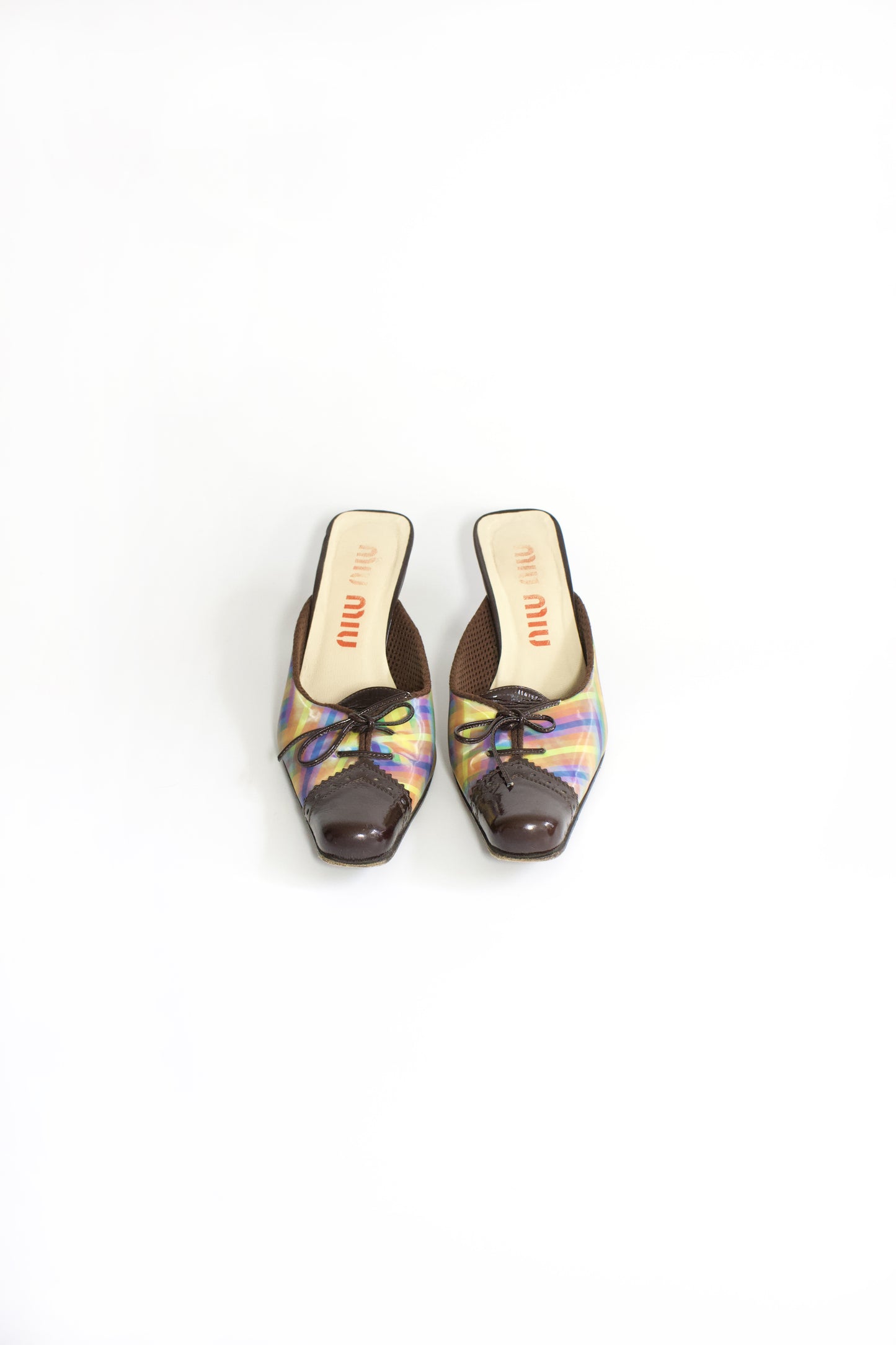 Miu Miu FW 1999 holographic kitten heels