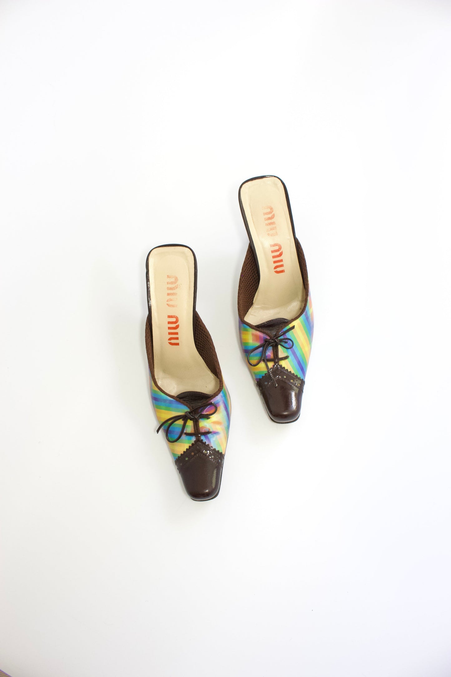 Miu Miu FW 1999 holographic kitten heels