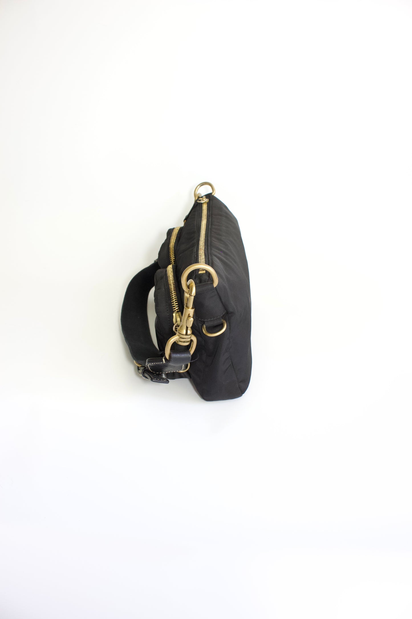 Miu Miu black nylon pocket shoulder bag