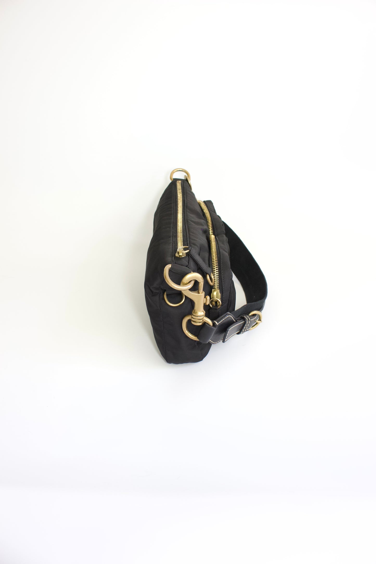 Miu Miu black nylon pocket shoulder bag
