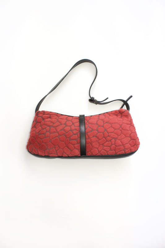 Roberto Cavalli red fur baguette