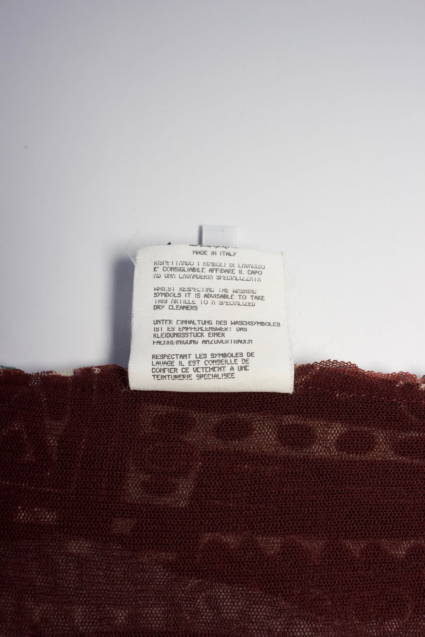 Jean Paul Gaultier brick-red and blue robe with ruffles