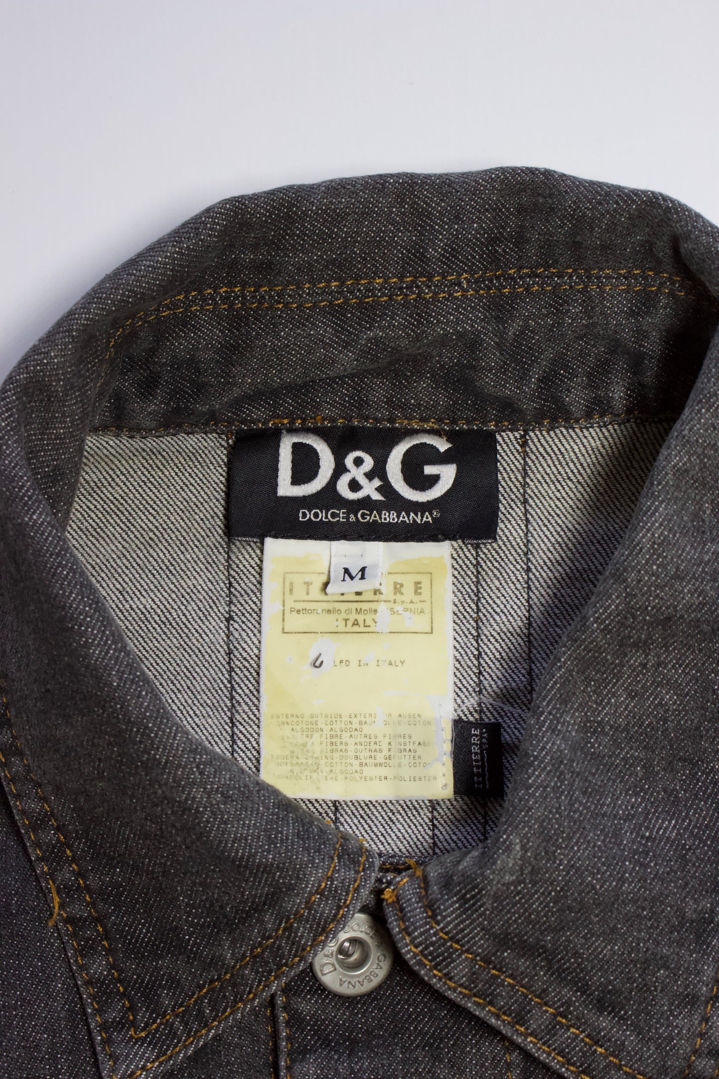 Dolce & Gabbana SS 2003 grey denim jacket with zipper