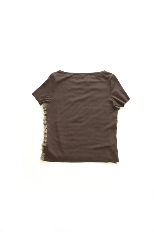 GF Ferre t-shirt with fur appliqué