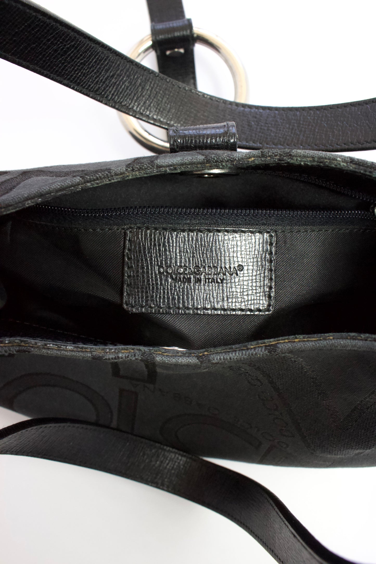 Dolce & Gabbana 2000s black canvas monogram bag