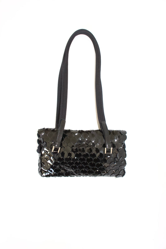 Prada SS 2000 black disc shoulder bag