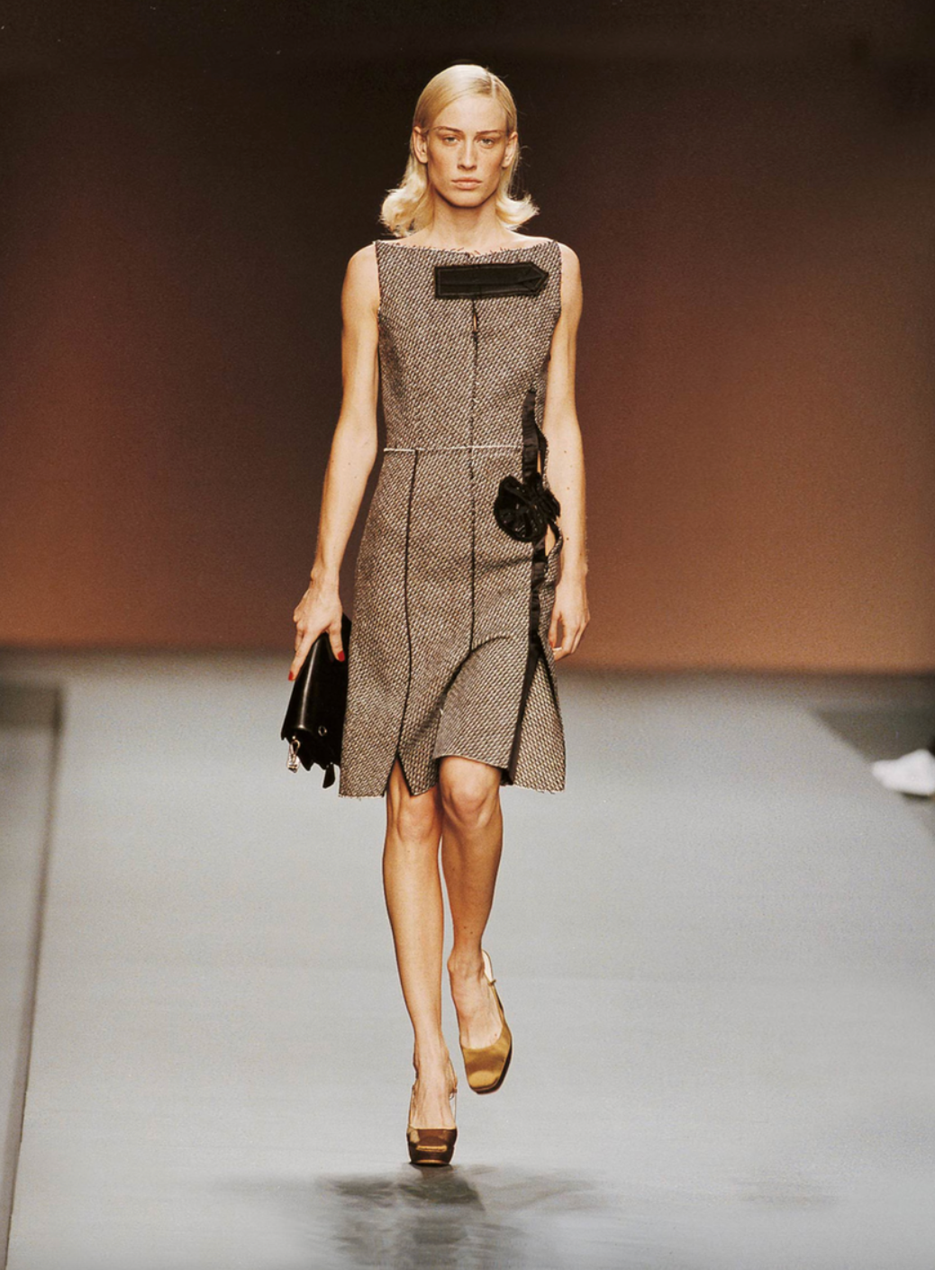 Prada FW2003 grey wool mini-dress