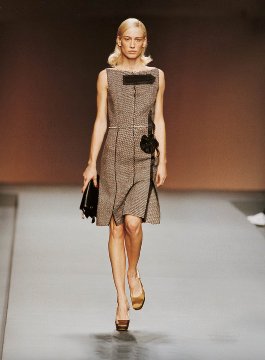 Prada FW 2003 grey wool mini-dress