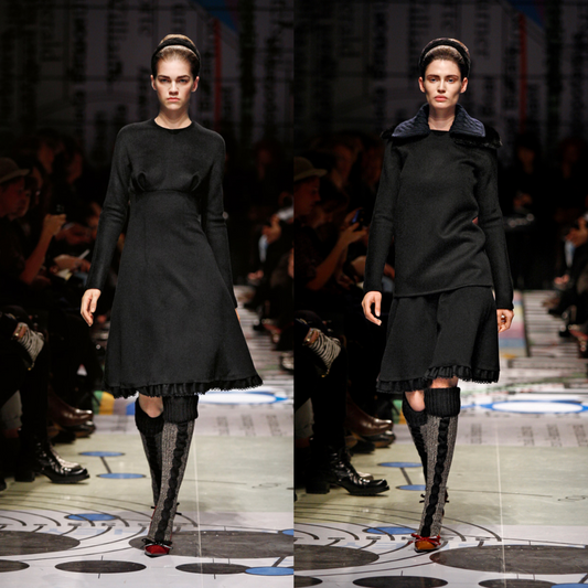 Prada FW2010 black midi-skirt